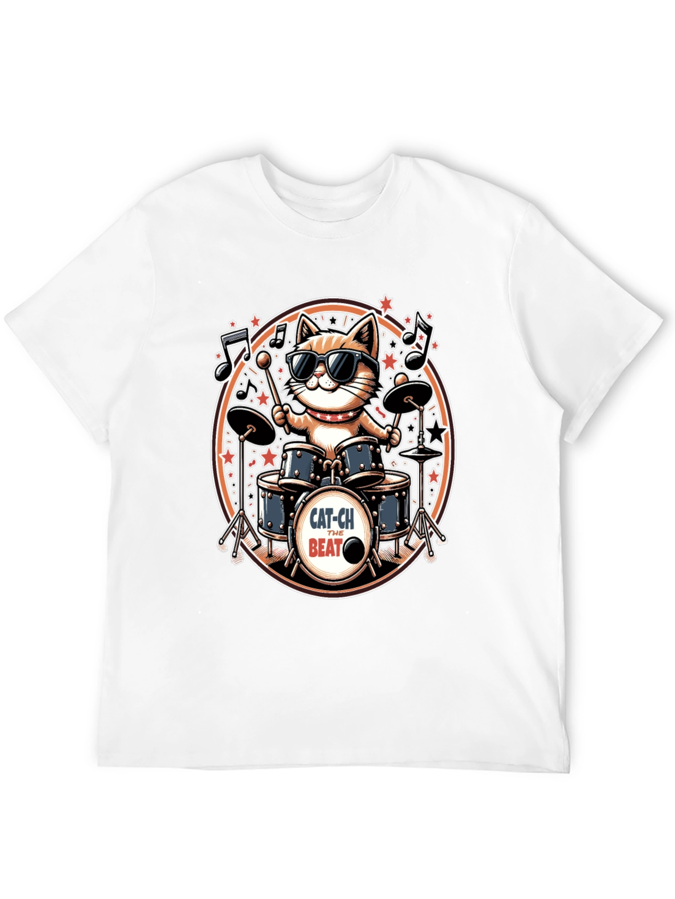 Black Cool Cat Drummer Graphic Tee - Black view 12