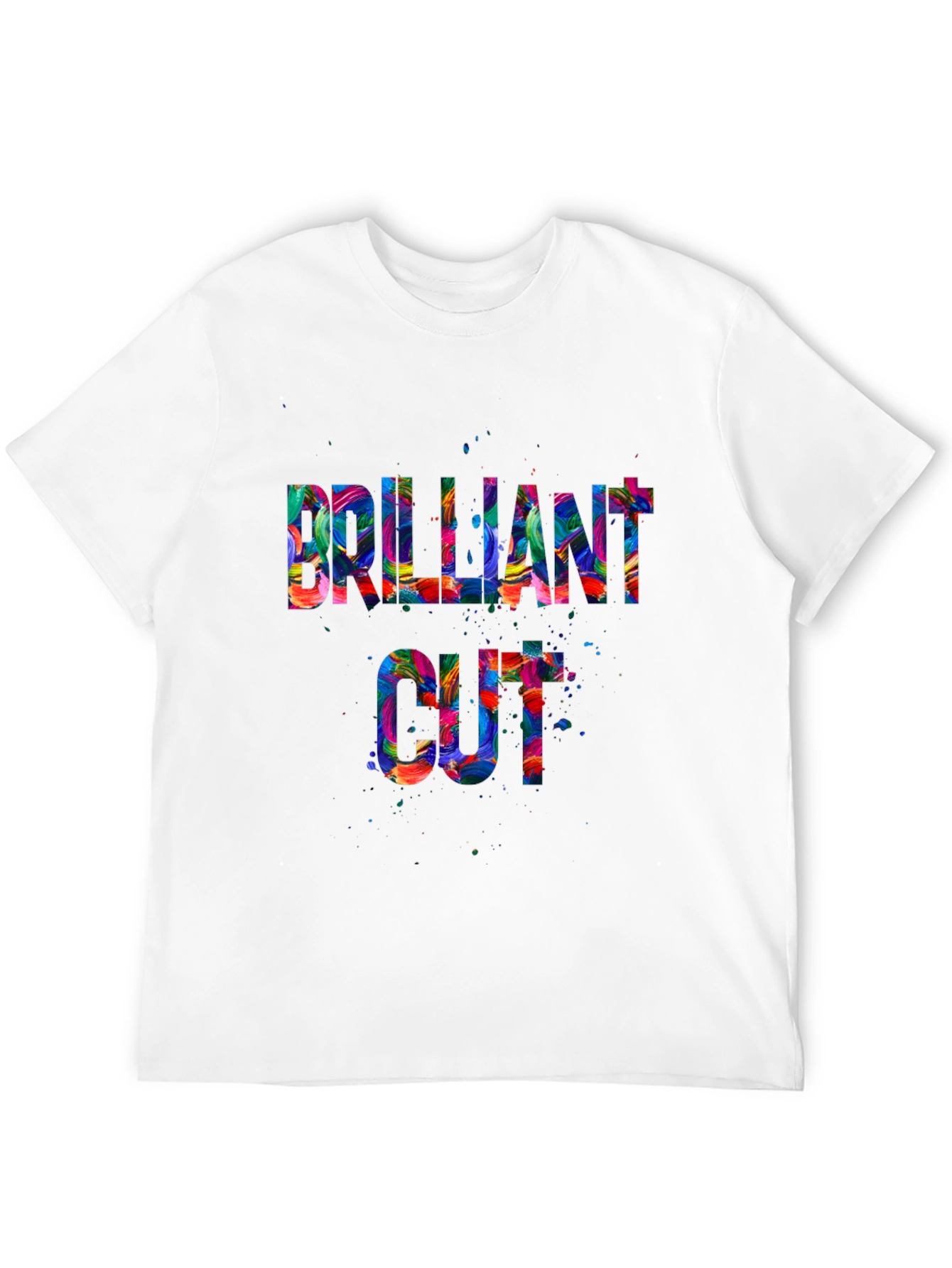 Black Brilliant Cut Graphic T-Shirt - Colorful Design view 12
