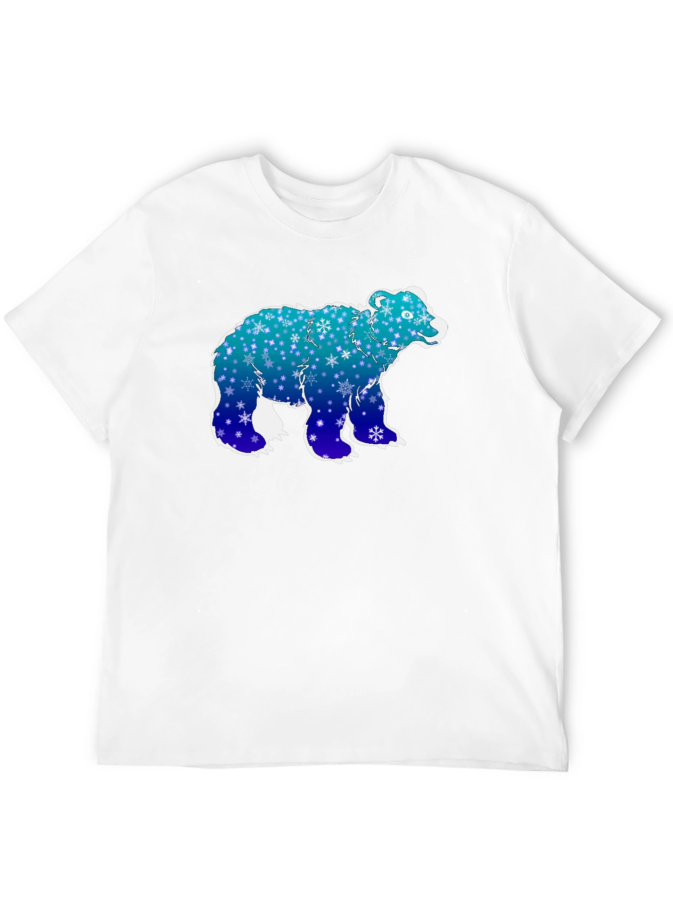 Black Winter Bear Graphic Tee - Black Cotton T-Shirt view 12
