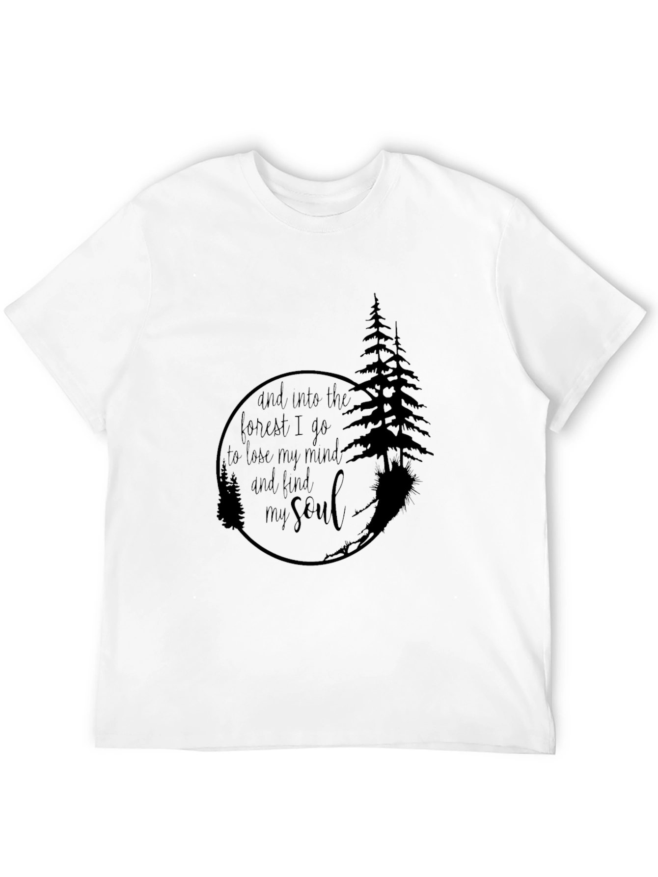 Black Into the Forest Graphic Tee - Unisex Black T-Shirt view 12