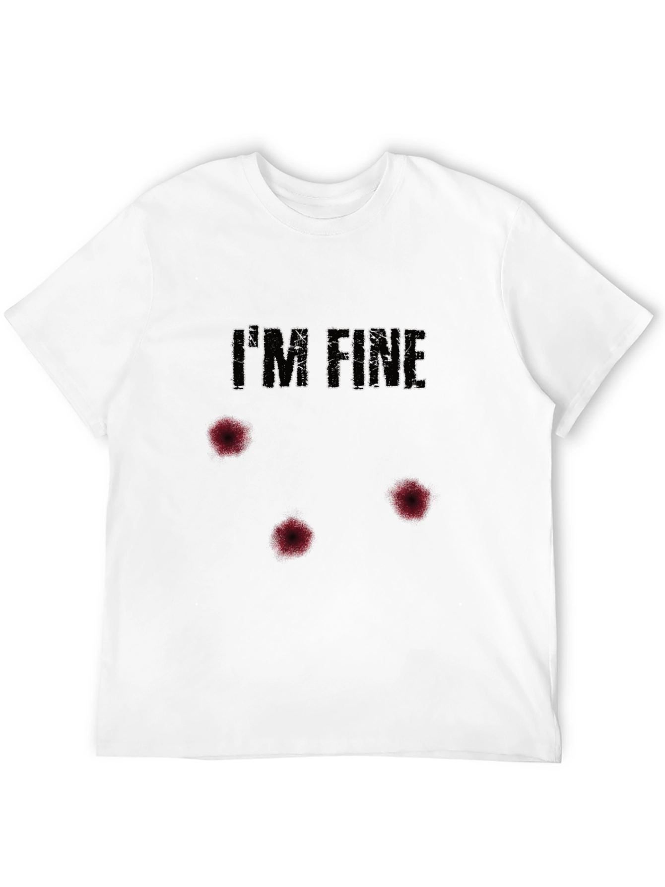 Black I'm Fine Funny Graphic T-Shirt - Humor Tee view 12