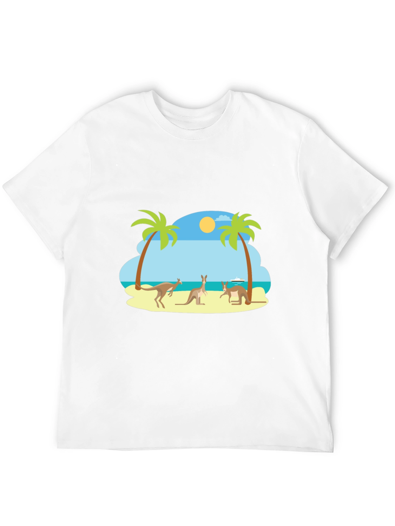 Black Kangaroo Beach Graphic Tee - Black Cotton T-Shirt view 12