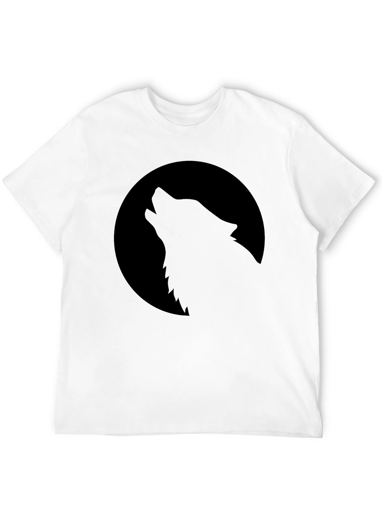 Black Wolf Howling at Moon Graphic Tee - Black view 12