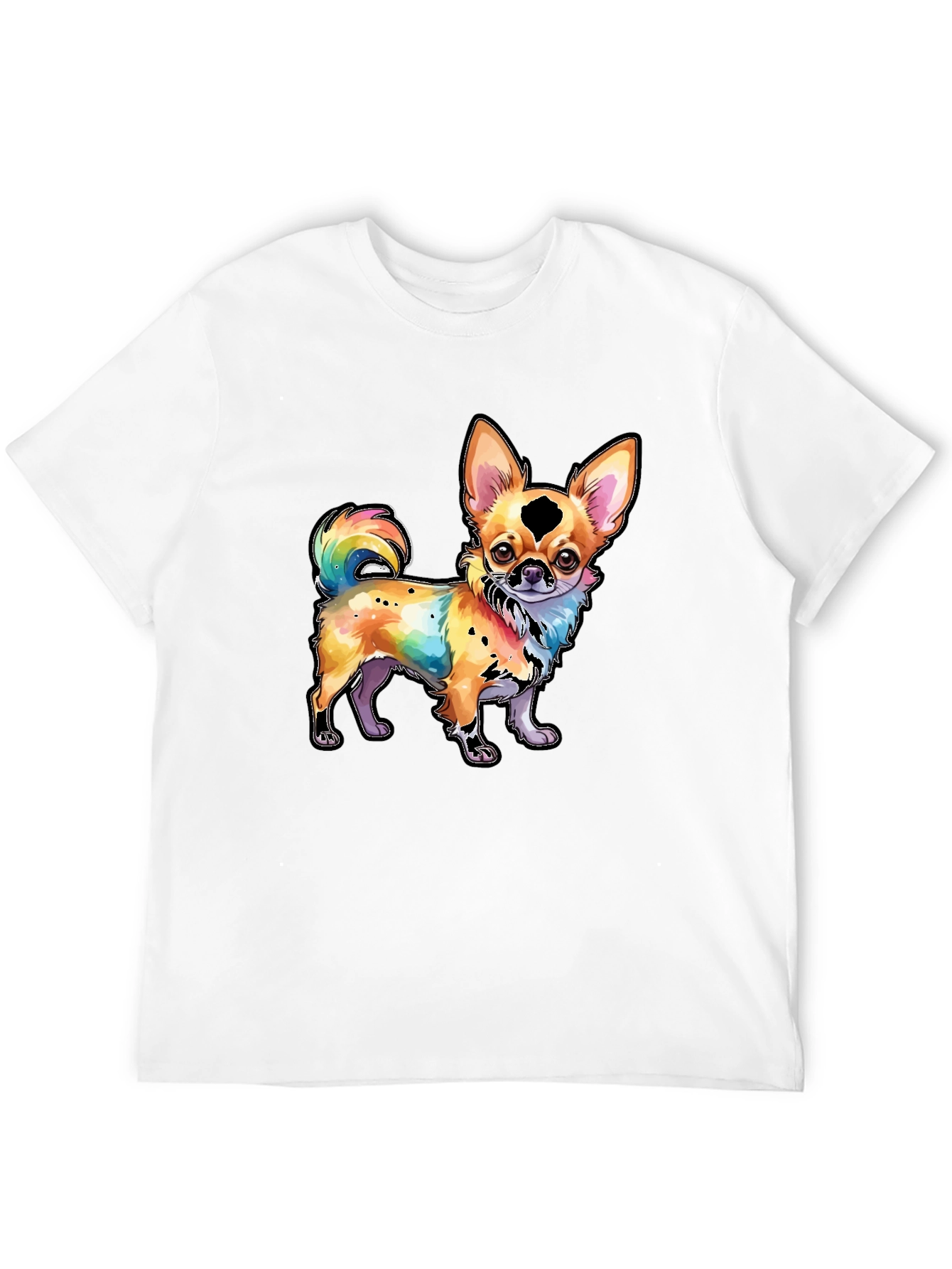 Black Rainbow Chihuahua Graphic Tee - Stylish Dog Lover Shirt view 12