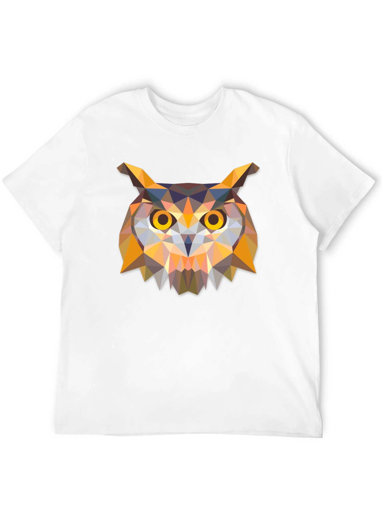 Black Geometric Owl Graphic Black T-Shirt view 12