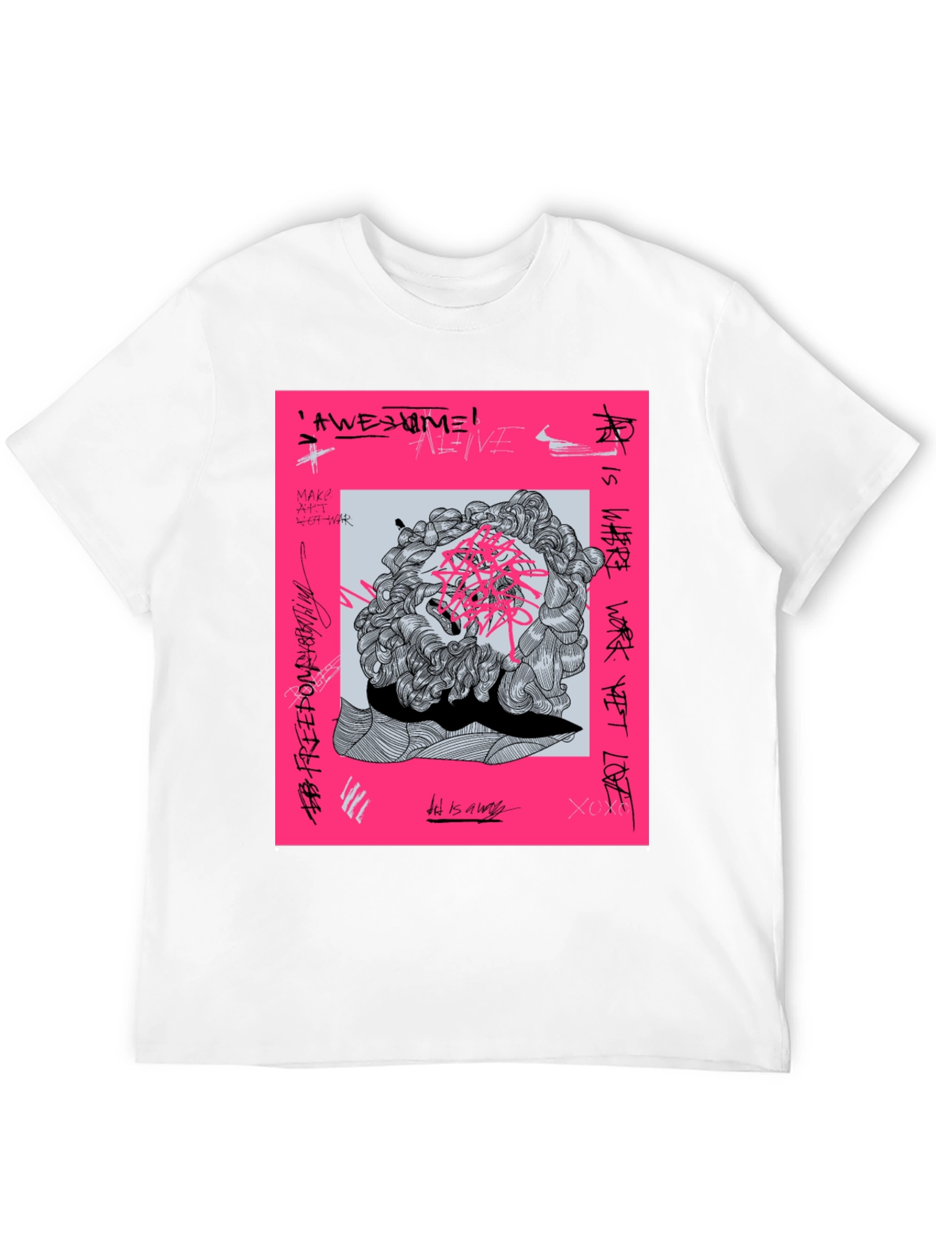 Black Abstract Graphic Tee - Modern Artistic T-Shirt view 12