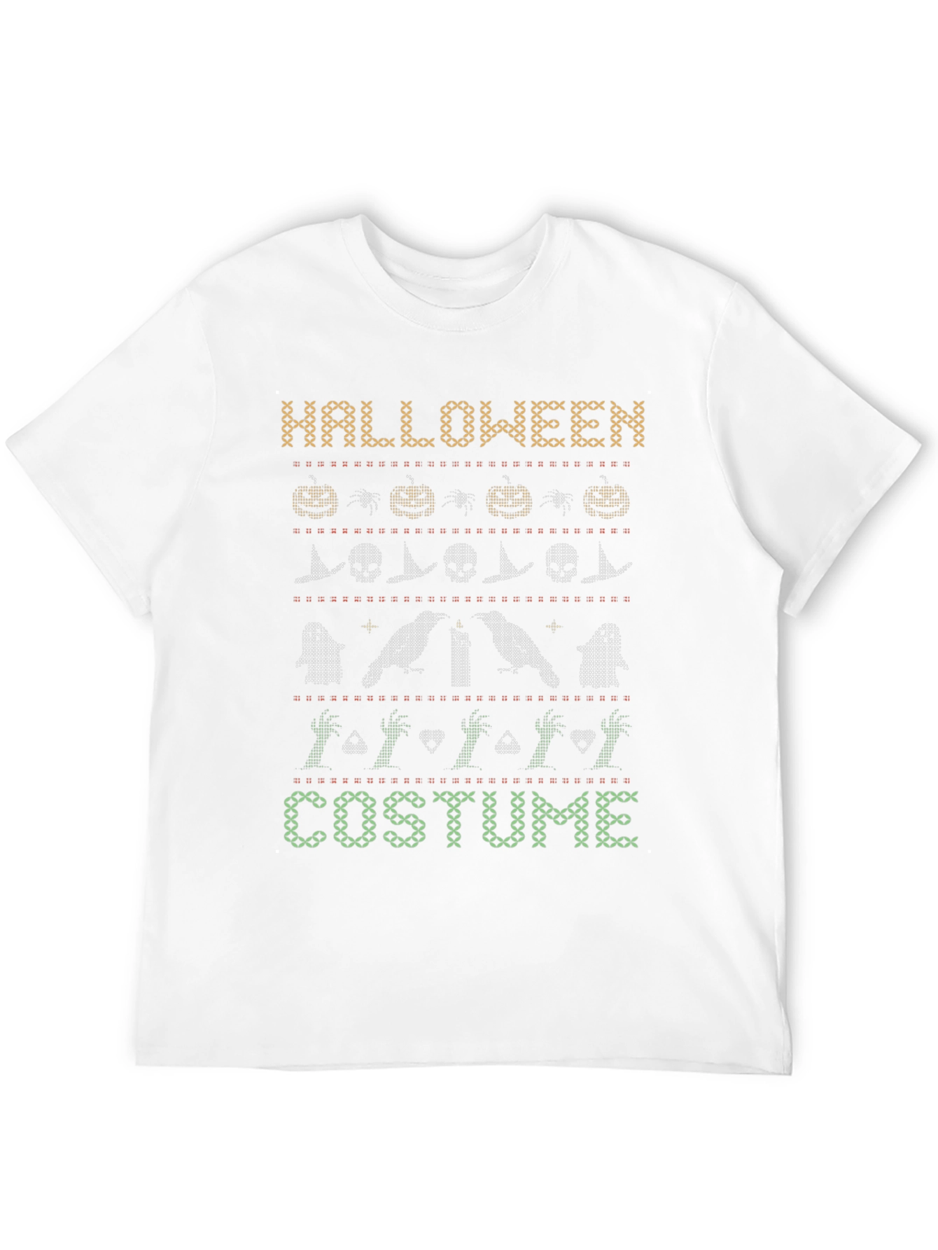 Black Halloween Costume Sweater Pattern Black T-Shirt view 12