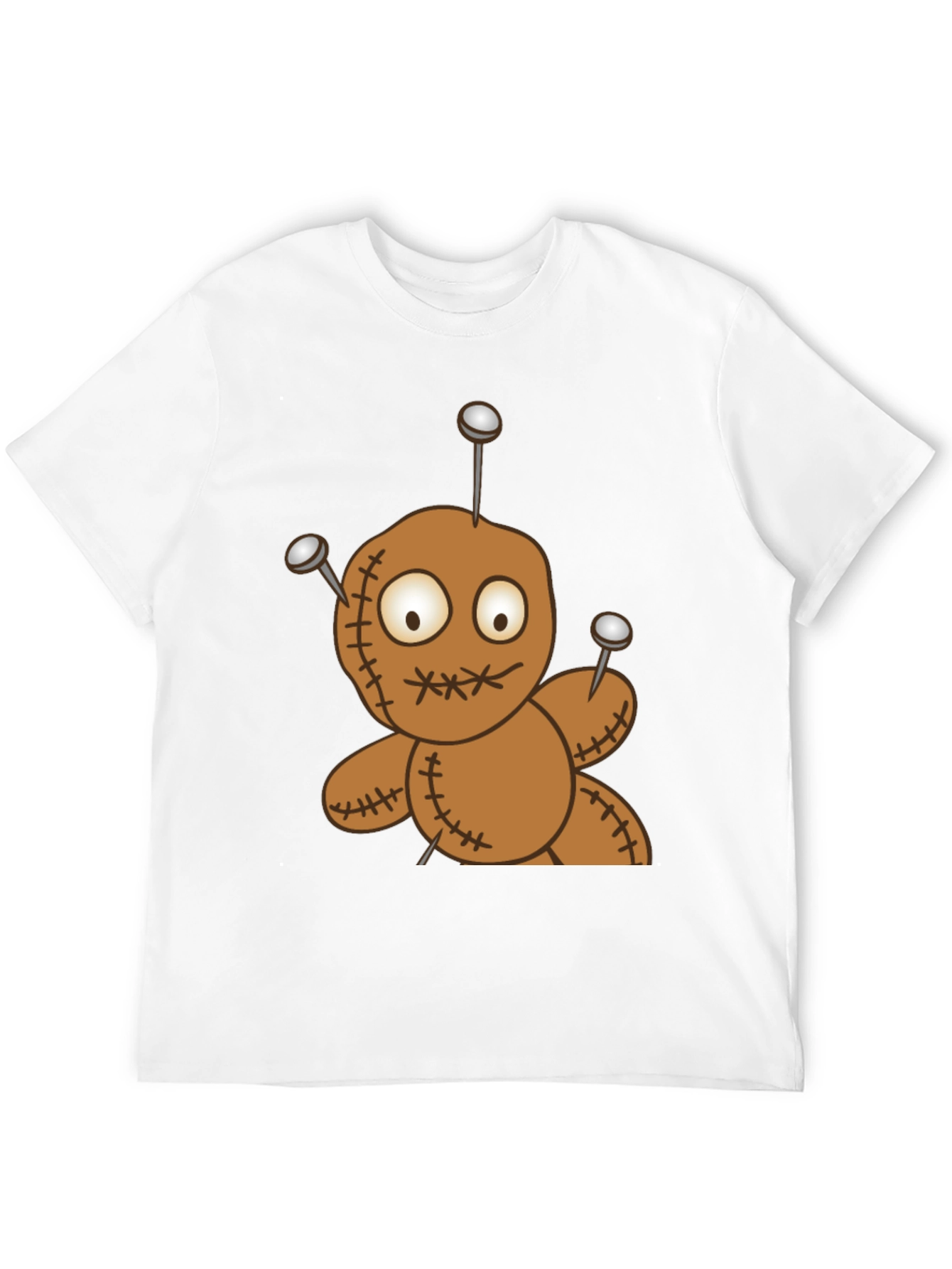 Black Voodoo Doll Graphic Tee - Black Cotton T-Shirt view 12