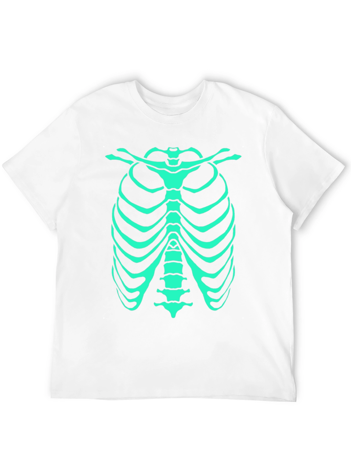 Black Glow-in-the-Dark Rib Cage T-Shirt view 12