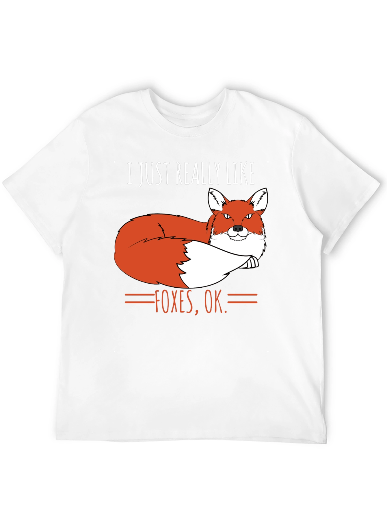 Black Funny Fox Graphic T-Shirt - I Just Really Like Foxes, OK. view 12