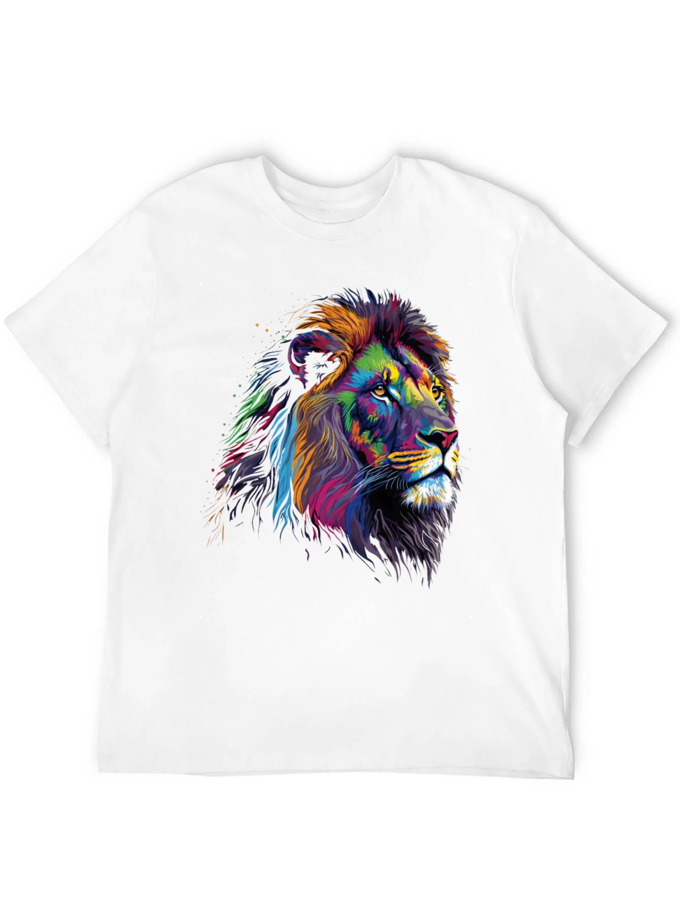Black Vibrant Lion Graphic Tee - Bold Statement T-Shirt view 12