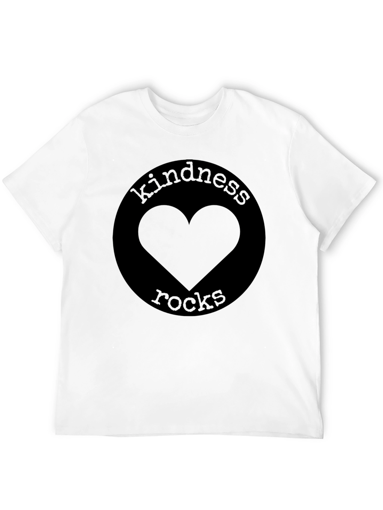 Black Kindness Rocks Graphic Tee - Black T-Shirt with Heart Design view 12