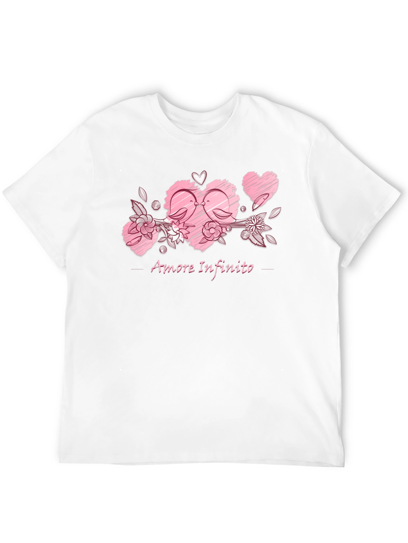 Black Amore Infinito T-Shirt - Love Birds Design view 12