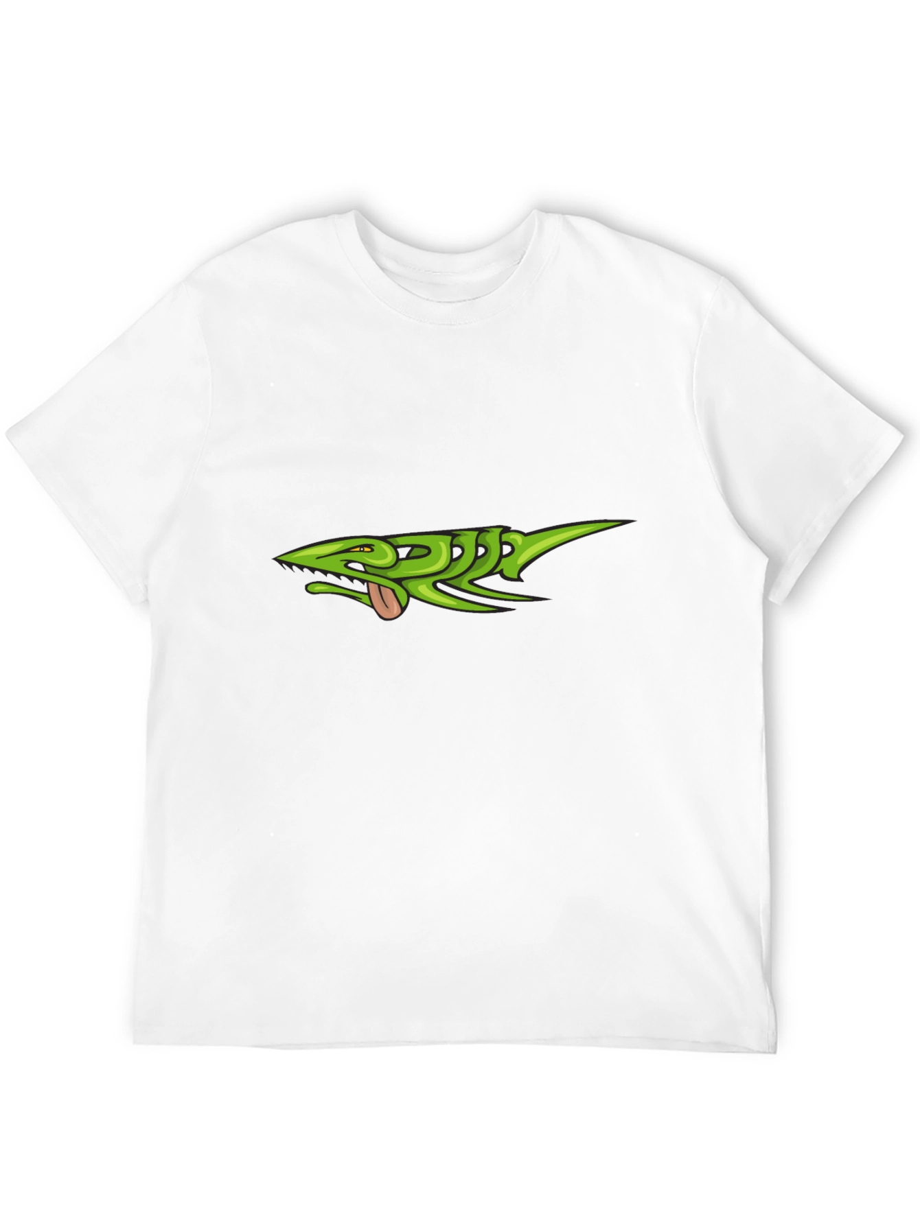 Black Green Lizard Graphic Black T-Shirt view 12