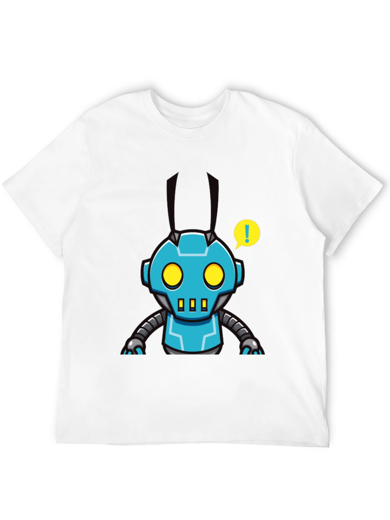 Black Robot Graphic Tee - Black T-Shirt with Funky Robot Design view 12