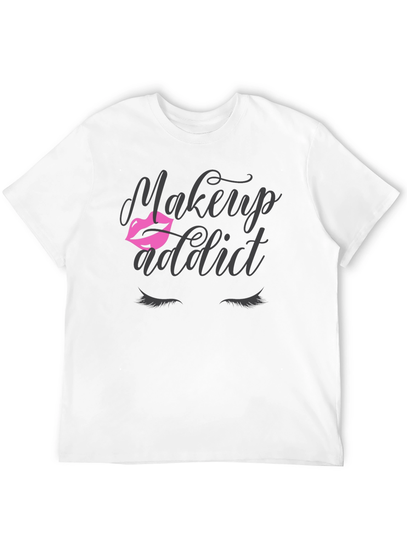 Black Makeup Addict Graphic T-Shirt view 12