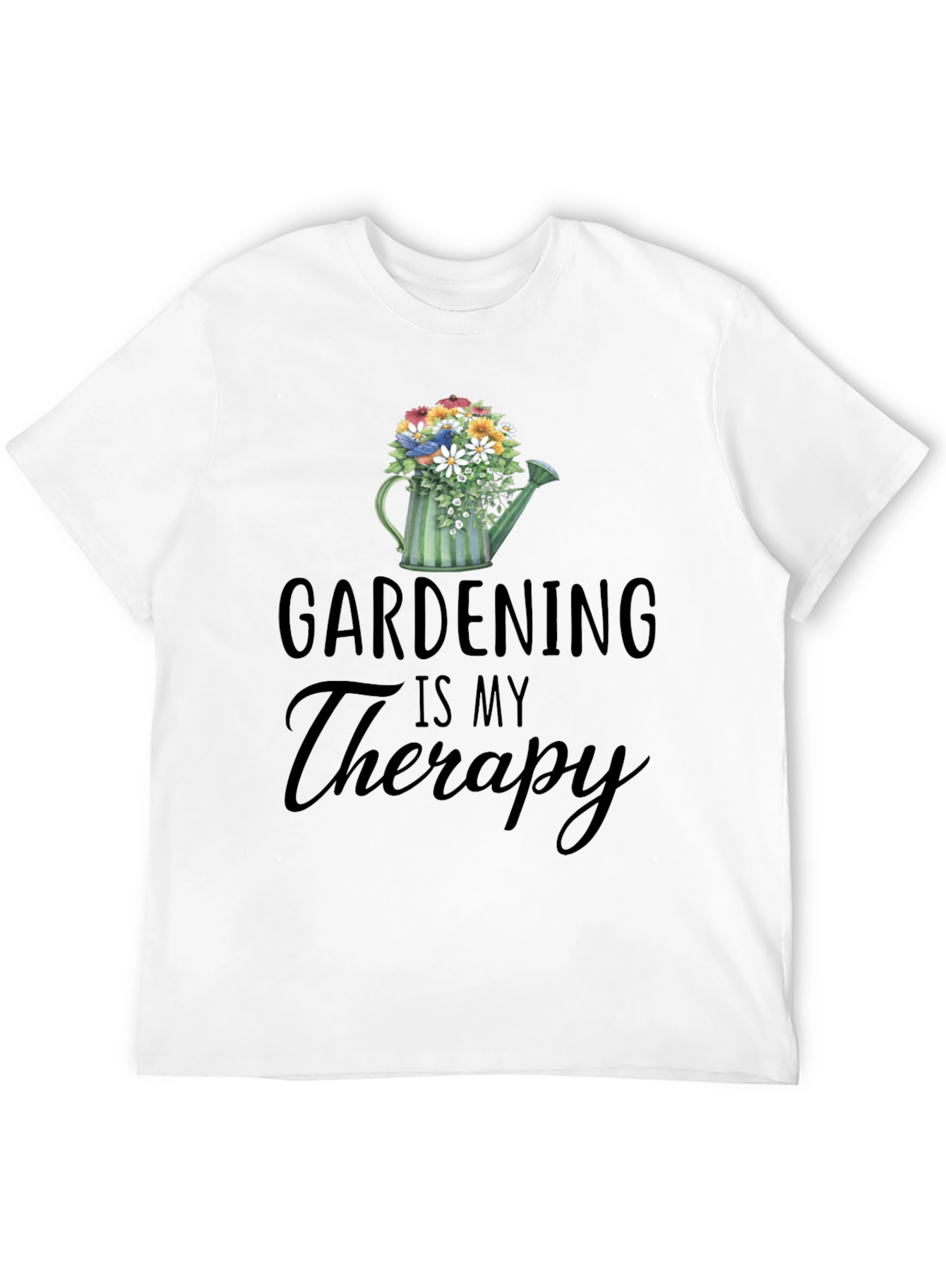 Black Gardening Is My Therapy T-Shirt view 12
