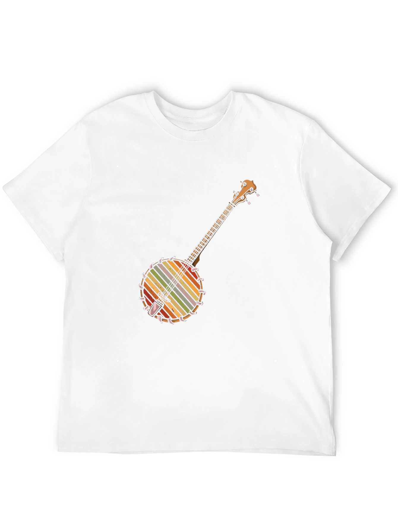 Black Retro Banjo Music T-Shirt view 12