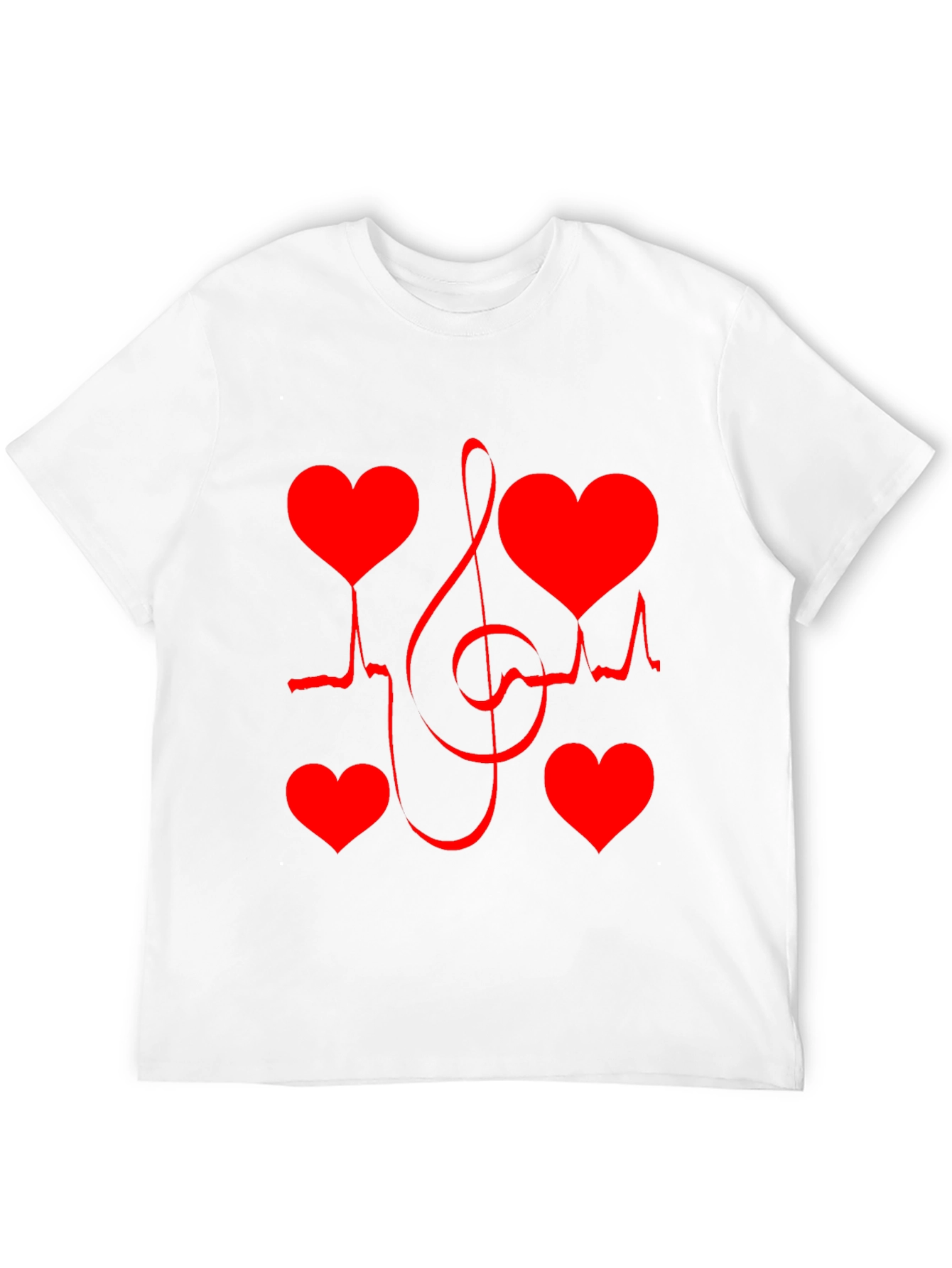 Black Heartbeat Music Note Graphic Tee view 12