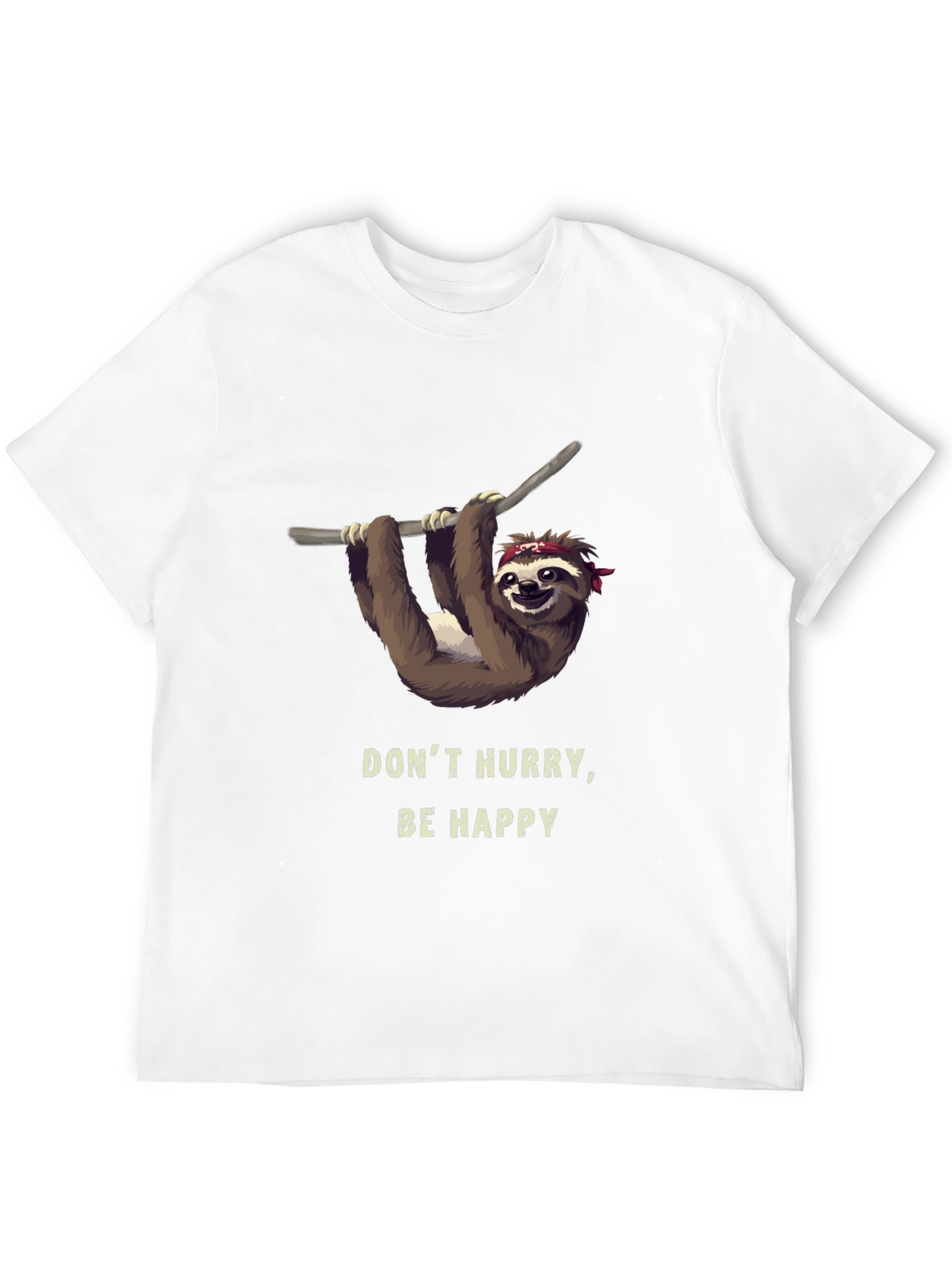 Black Don't Hurry, Be Happy Sloth T-Shirt view 12