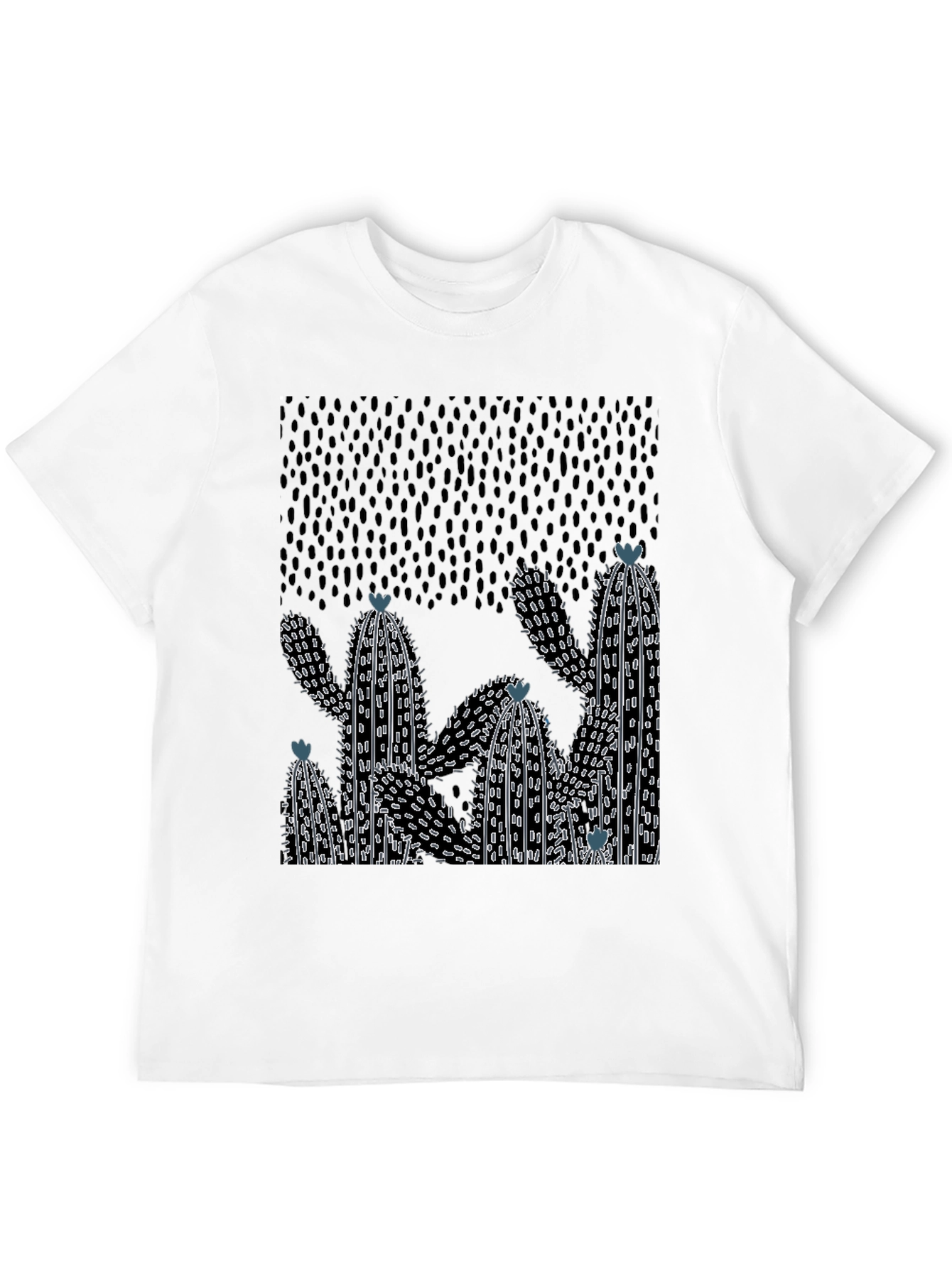 Black Cactus Graphic Print Crew Neck T-Shirt view 12