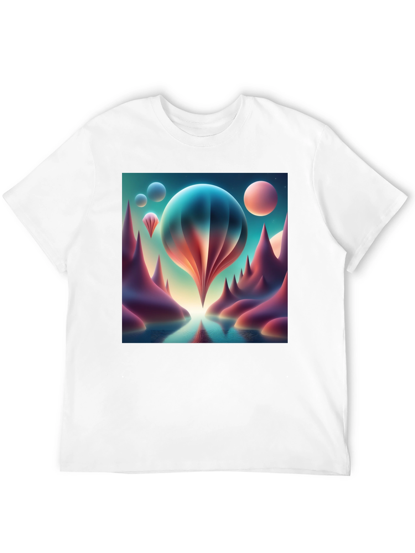 Black Surreal Landscape Graphic Tee view 12