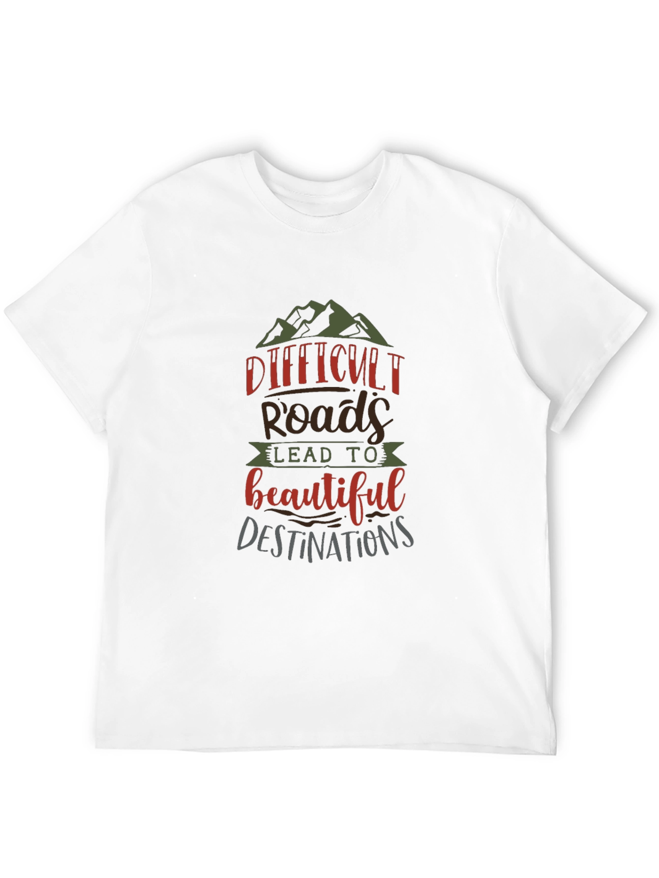 Black Difficult Roads Graphic T-Shirt view 12