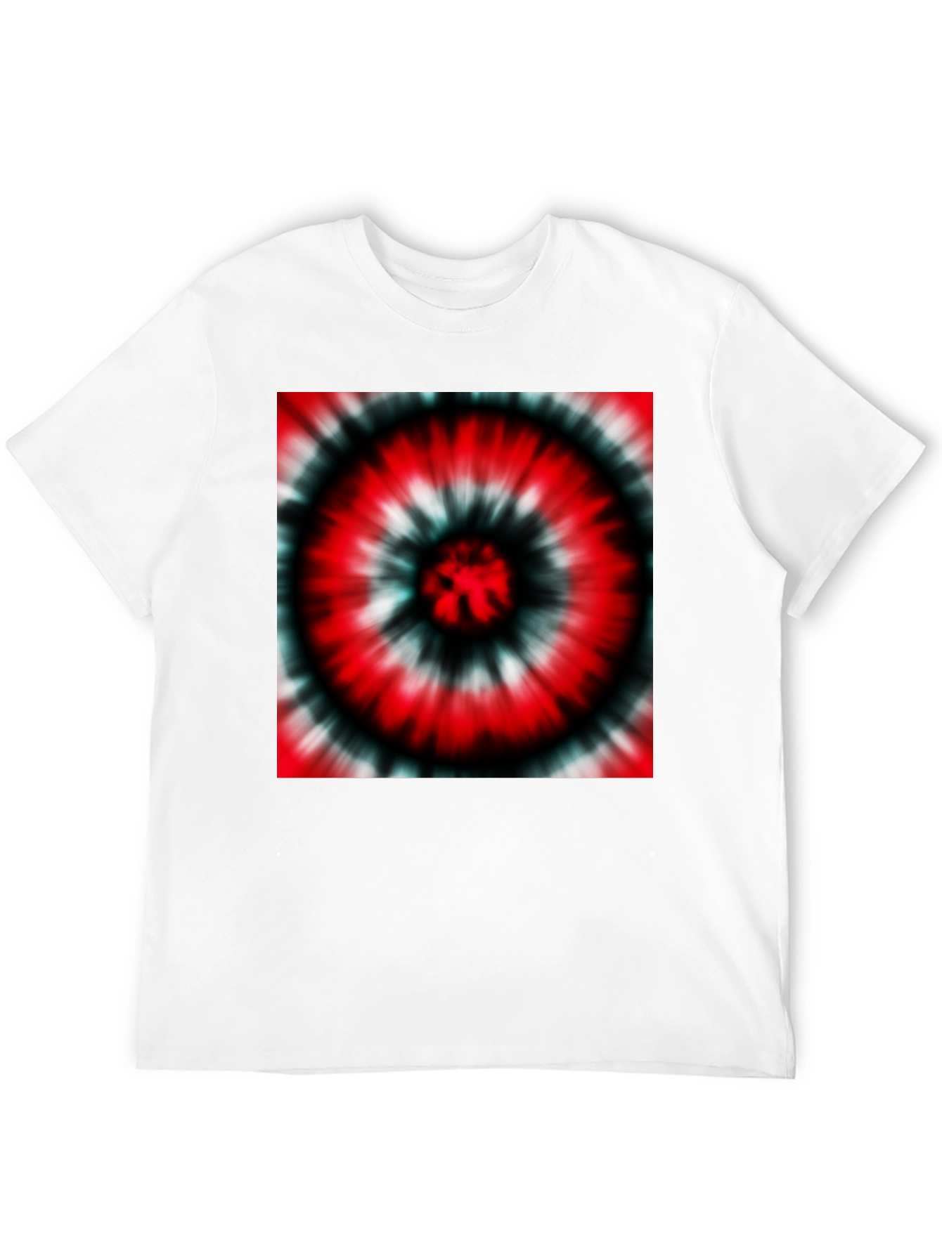 Black Red Tie-Dye Graphic Black T-Shirt view 12