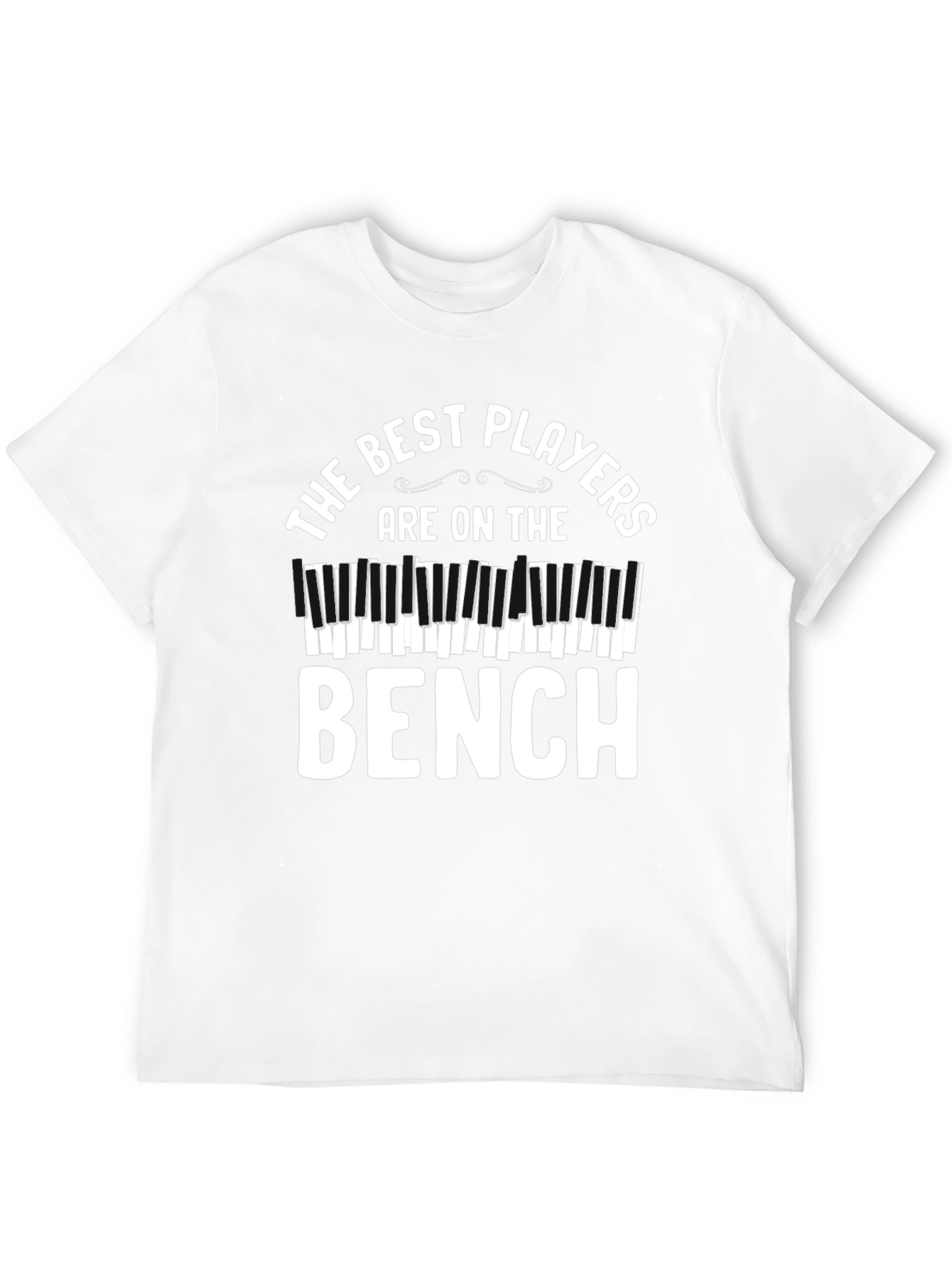Black Funny Piano Player T-Shirt - Best Players on the Bench view 12