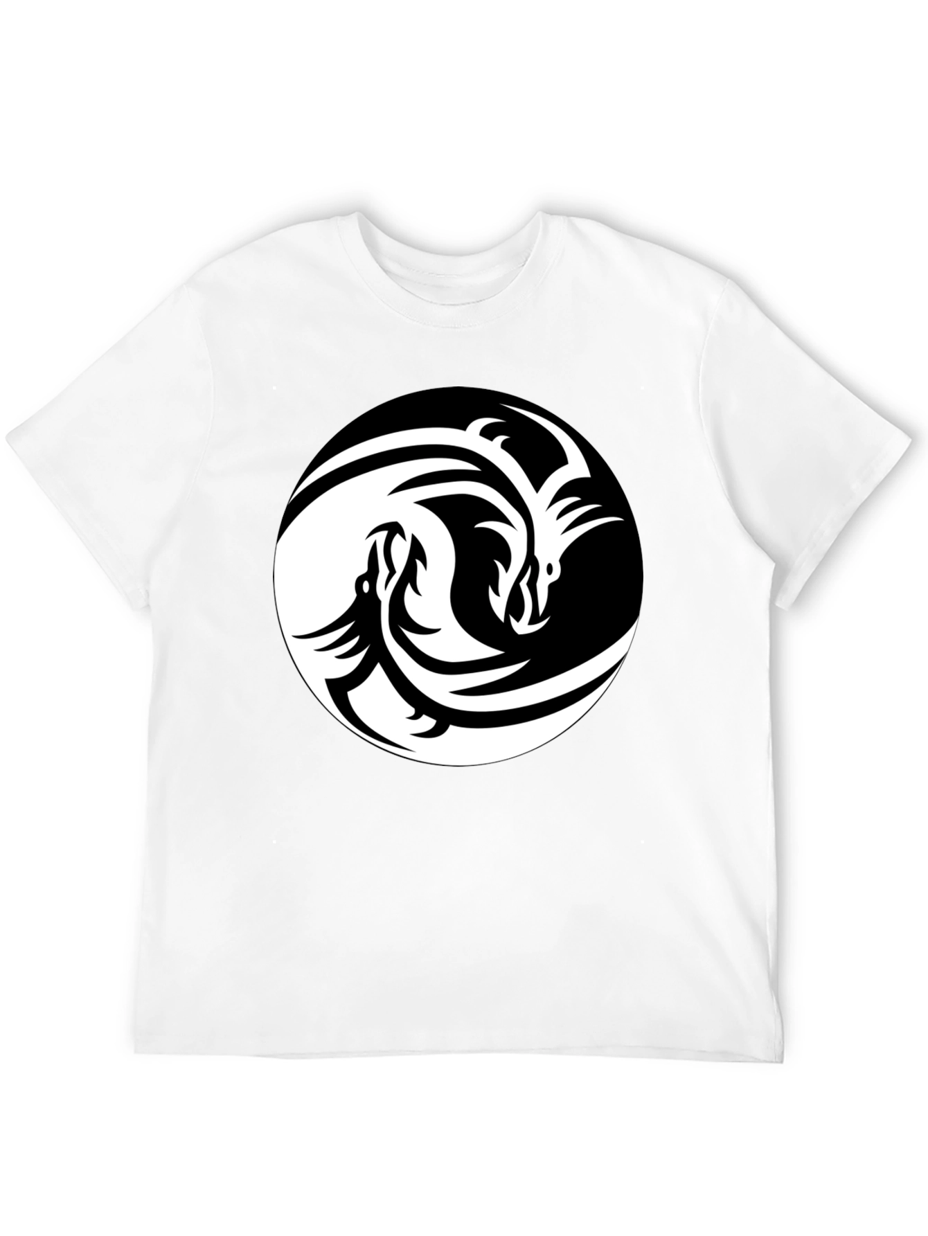 Black Yin Yang Dragon Graphic Tee - Black view 12