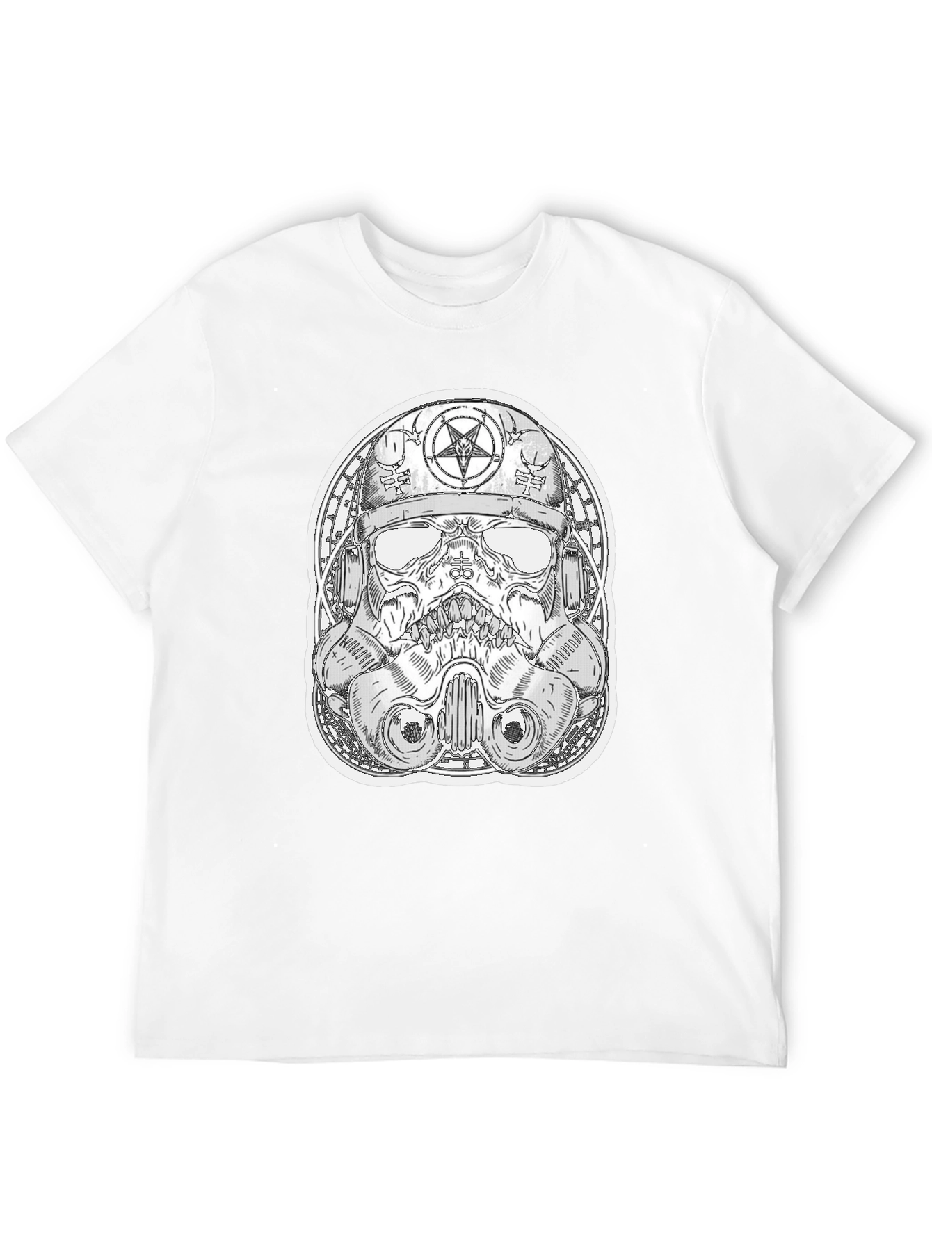 Black Skull Trooper Graphic Tee - Black Cotton T-Shirt view 12