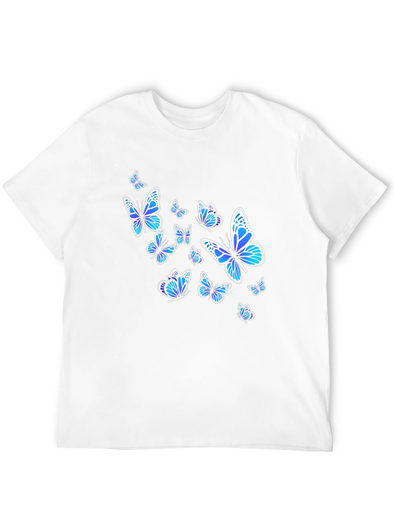 Black Butterfly Print Black T-Shirt view 12