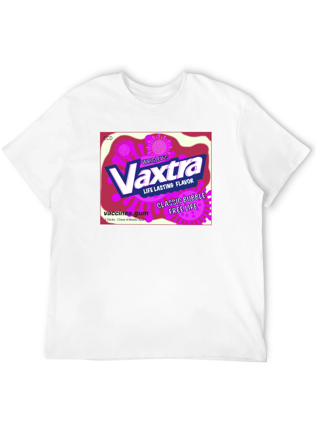 Black Vaxtra Gum T-Shirt - Funny Vaccine Design view 12