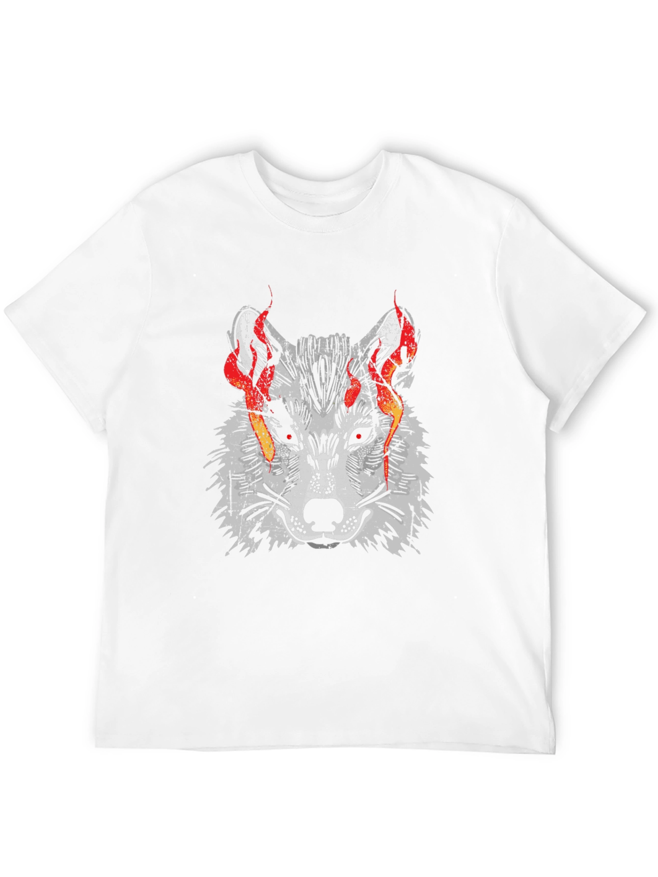 Black Fiery Wolf Graphic Tee - Men's Black T-Shirt view 12