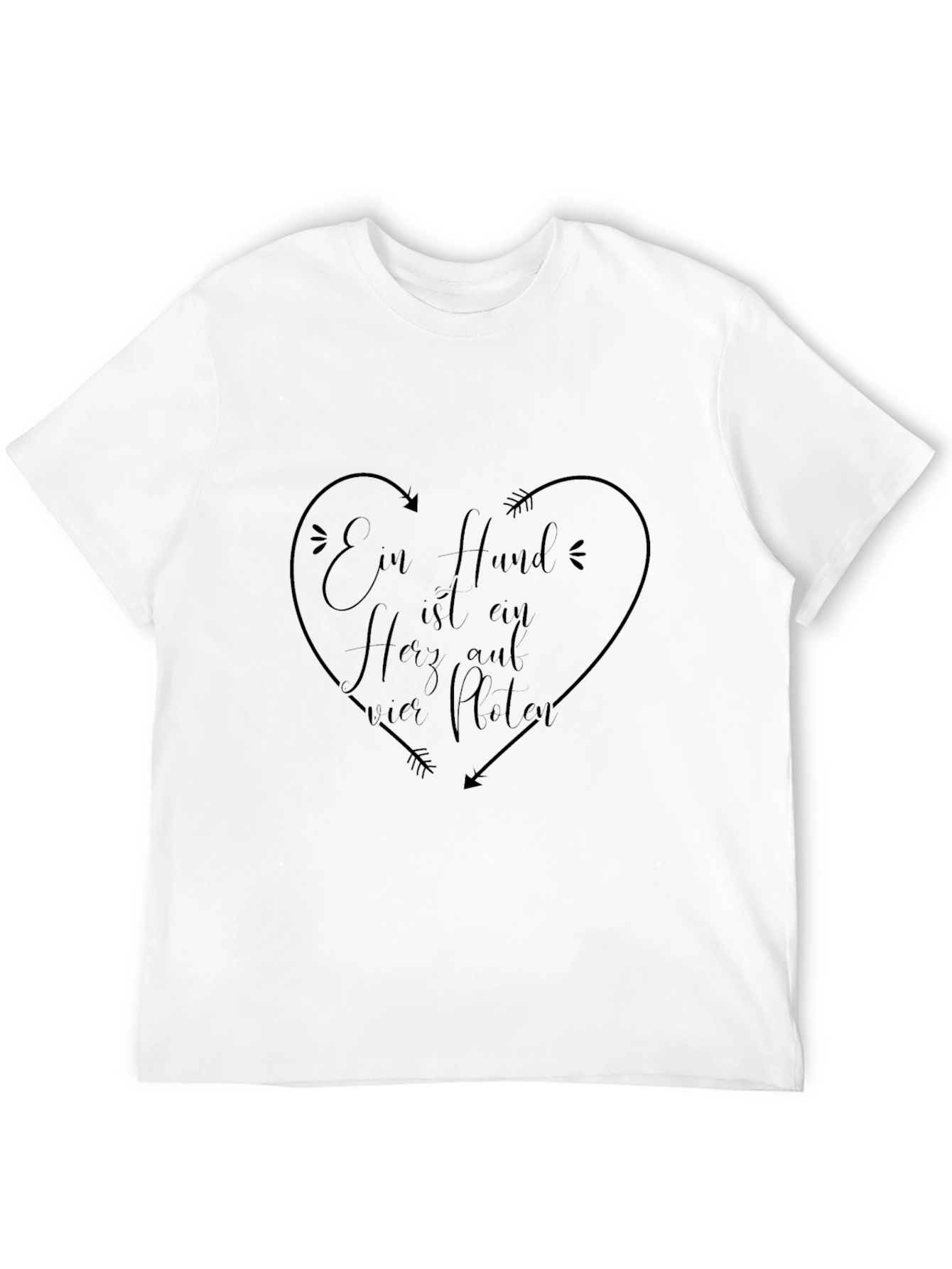 Black Black T-Shirt with "Ein Hund ist ein Herz auf vier Pfoten" Design view 12