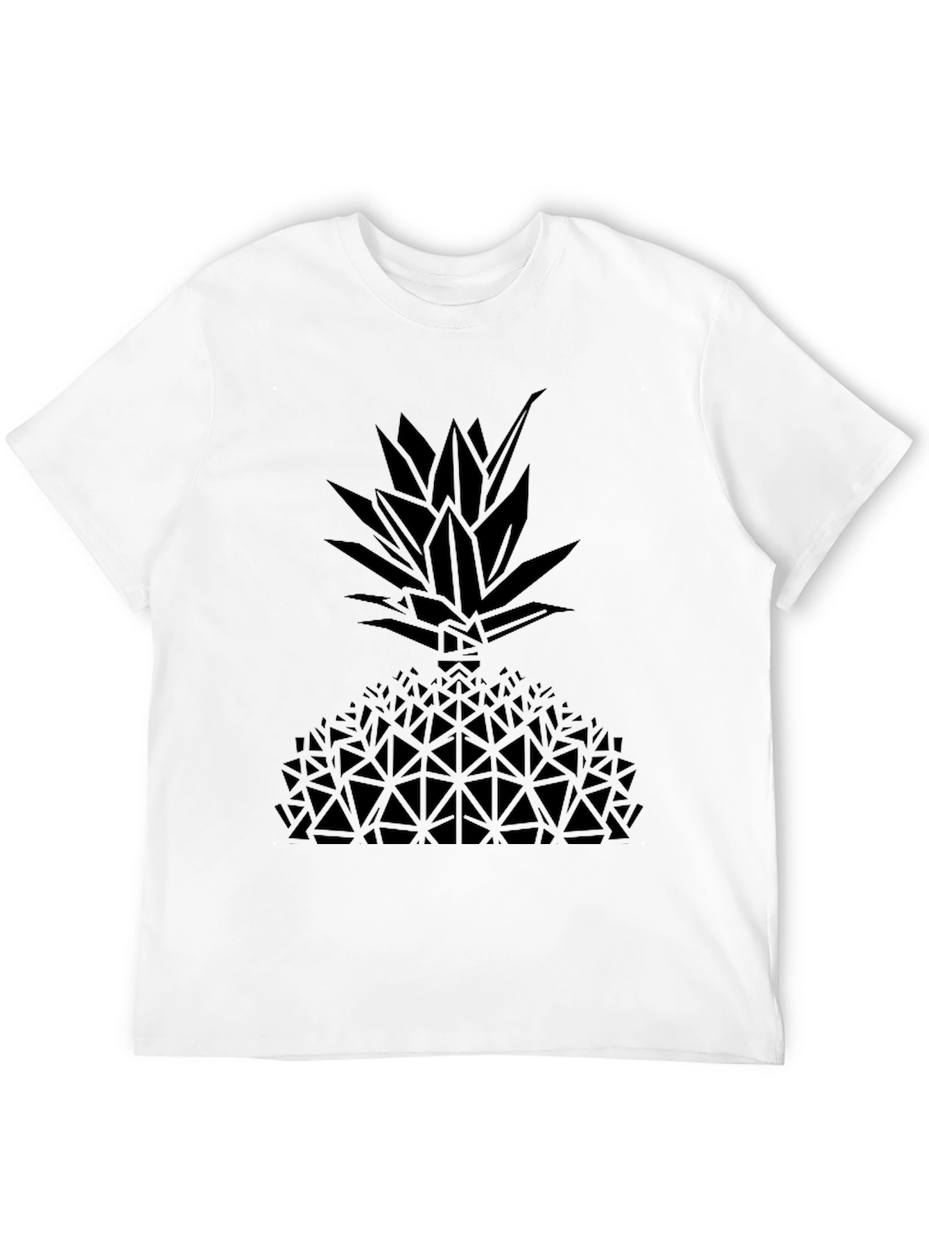 Black Geometric Pineapple Graphic Tee - Black view 12