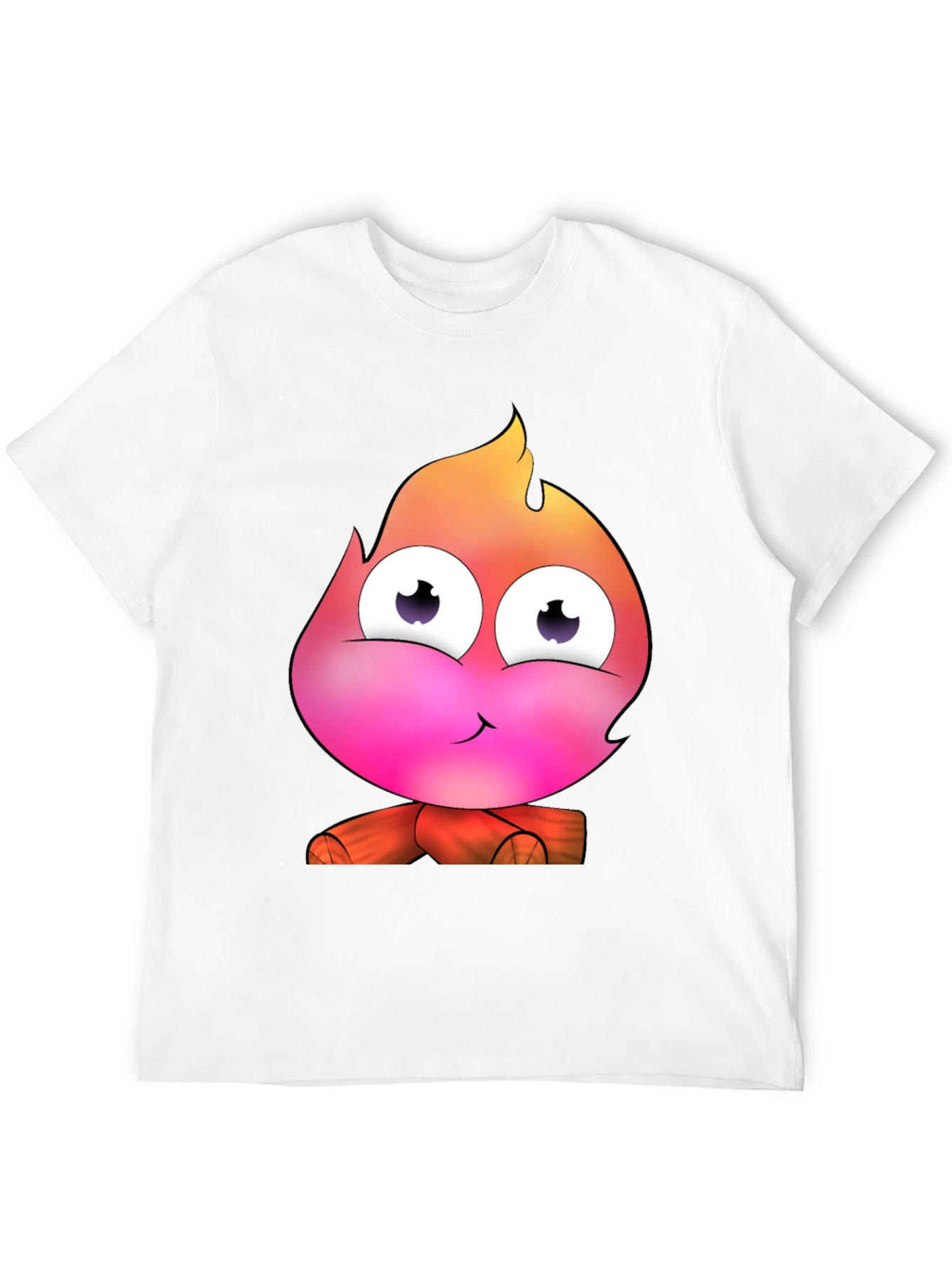 Black Cartoon Fire Character Graphic Tee - Black T-Shirt view 12