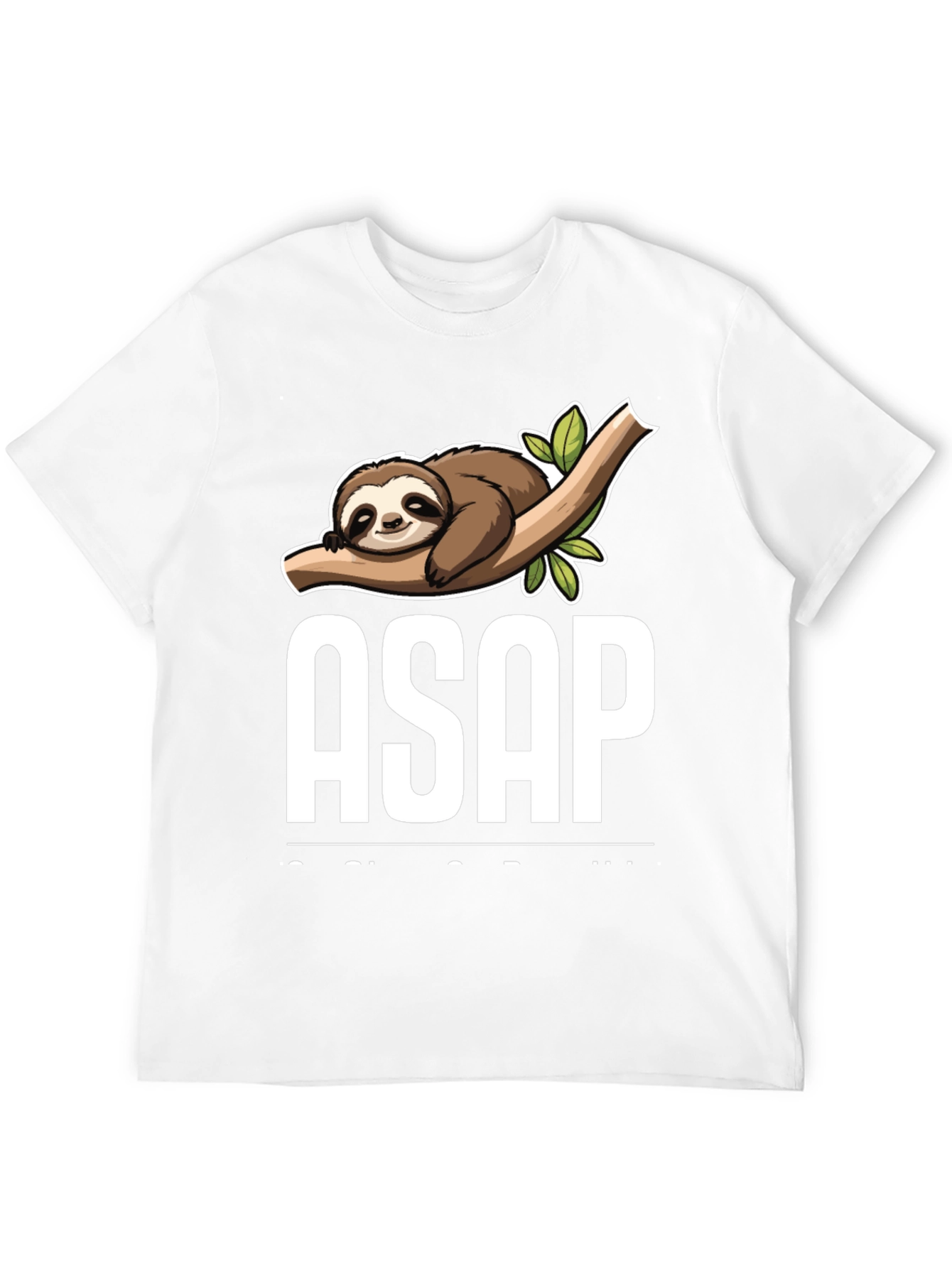 Black Funny Sloth ASAP T-Shirt - Lazy Humor Tee view 12