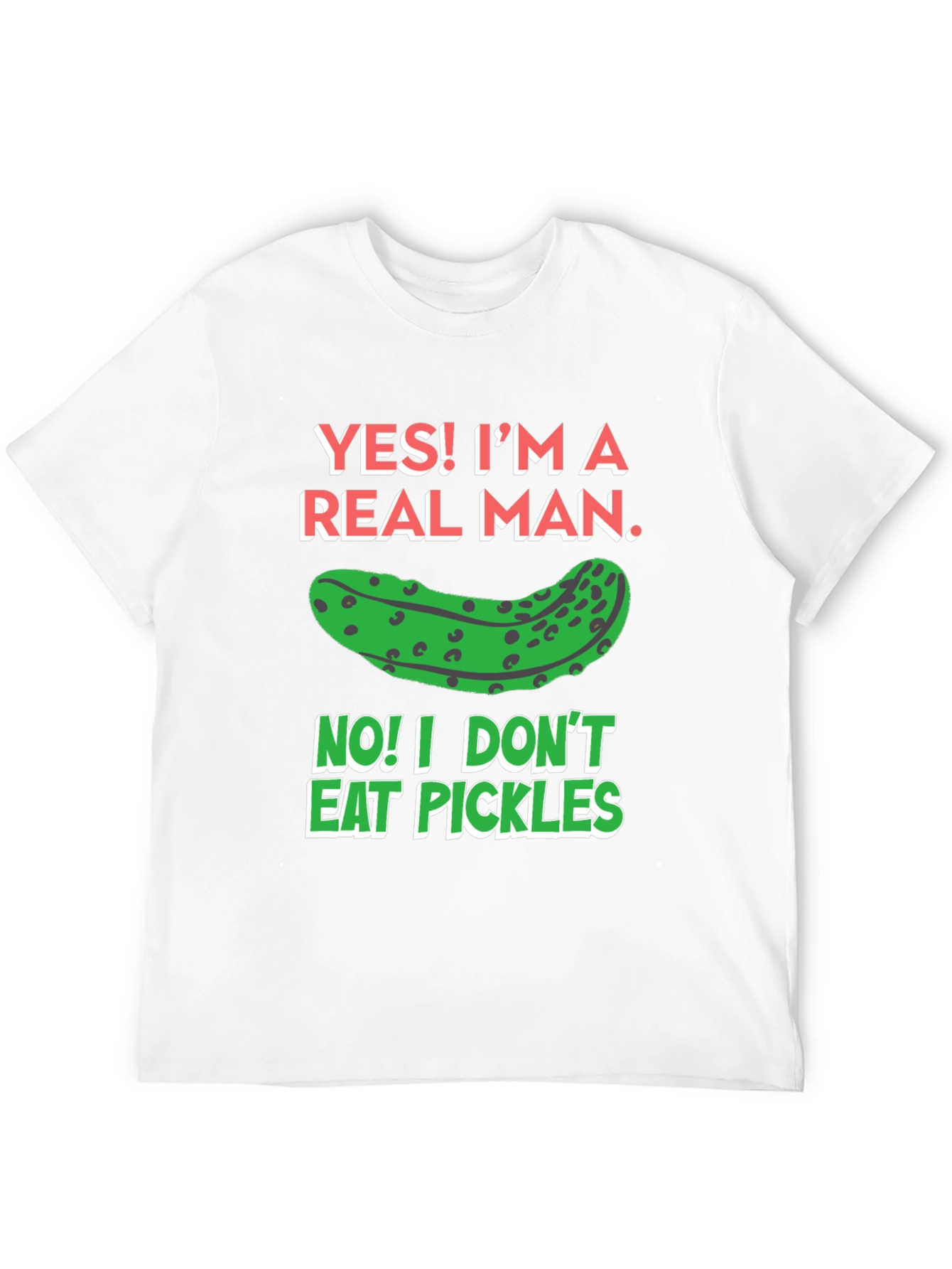Black Funny Pickle T-Shirt - Real Man Humor Tee view 12