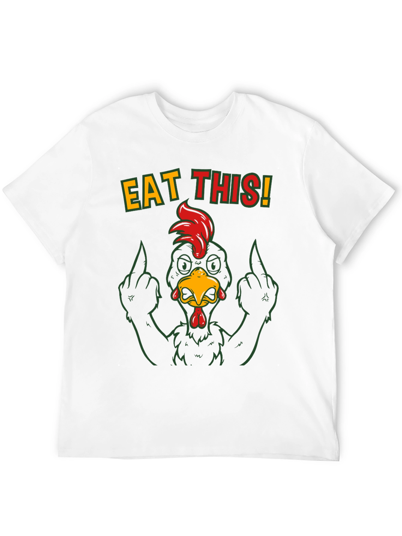 Black Eat This! Chicken Graphic Tee - Funny Rude Humor view 12
