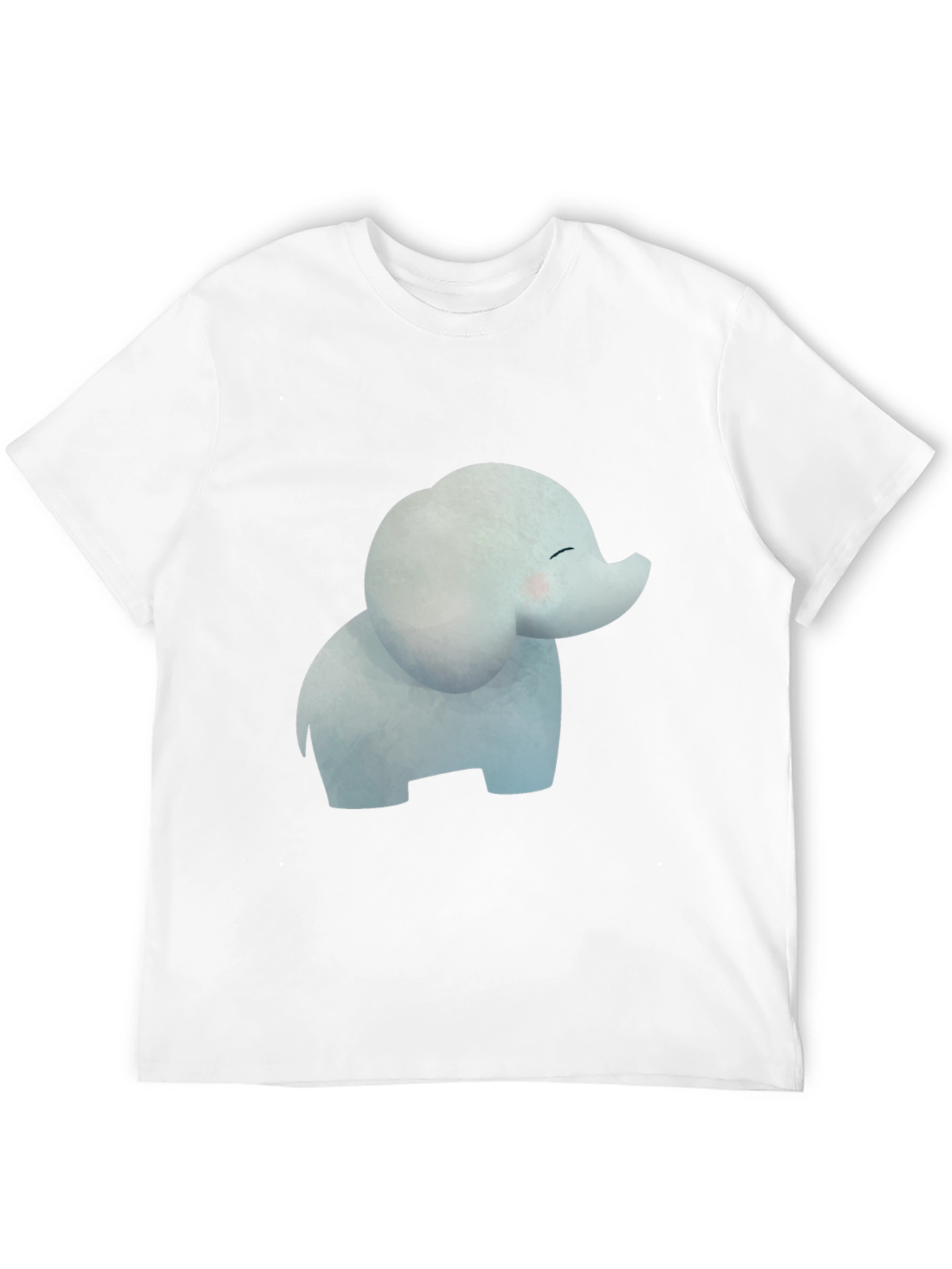 Black Cute Cartoon Elephant Black T-Shirt view 12