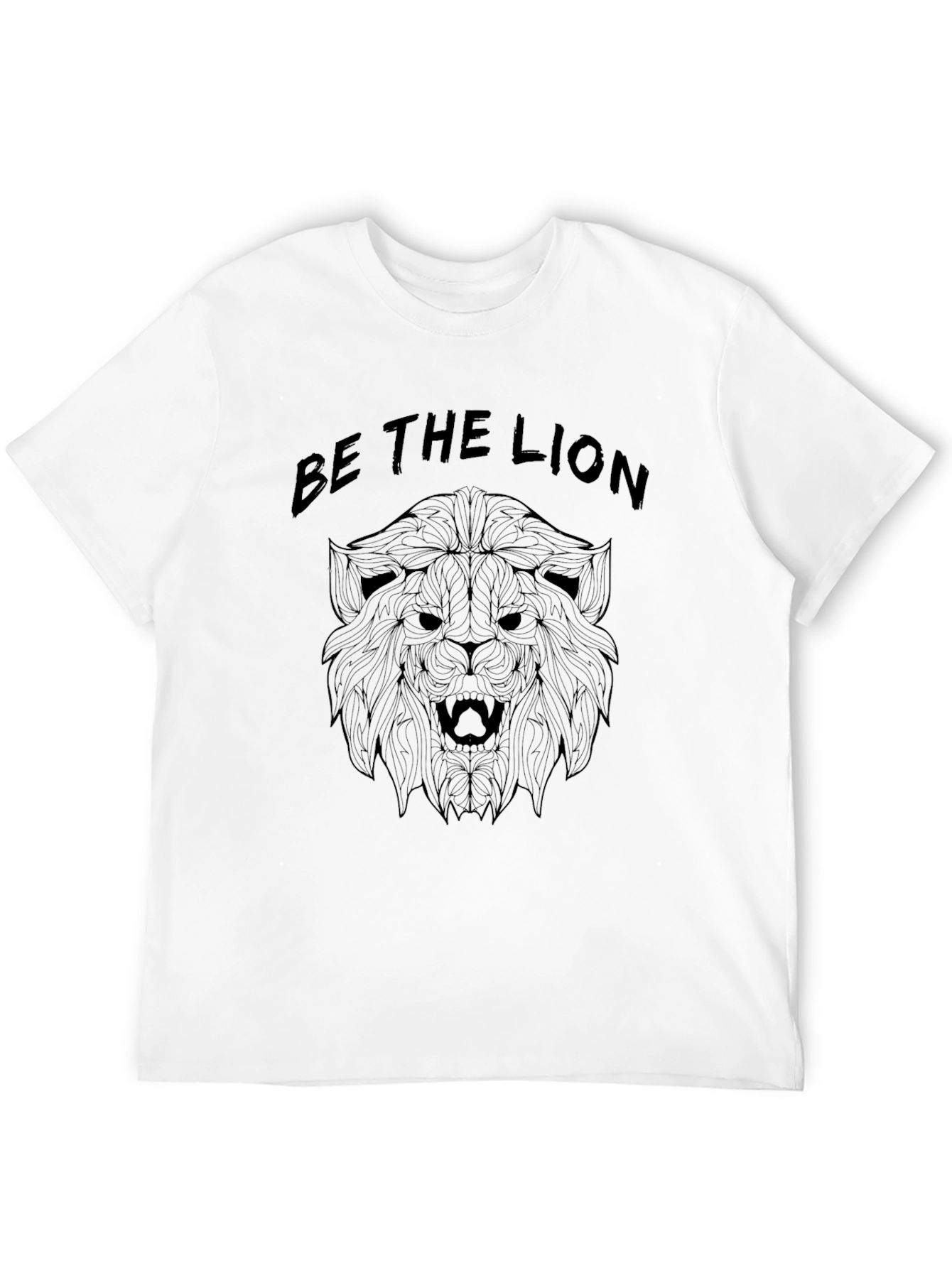Black Be The Lion Graphic Tee - Black Crew Neck T-Shirt view 12