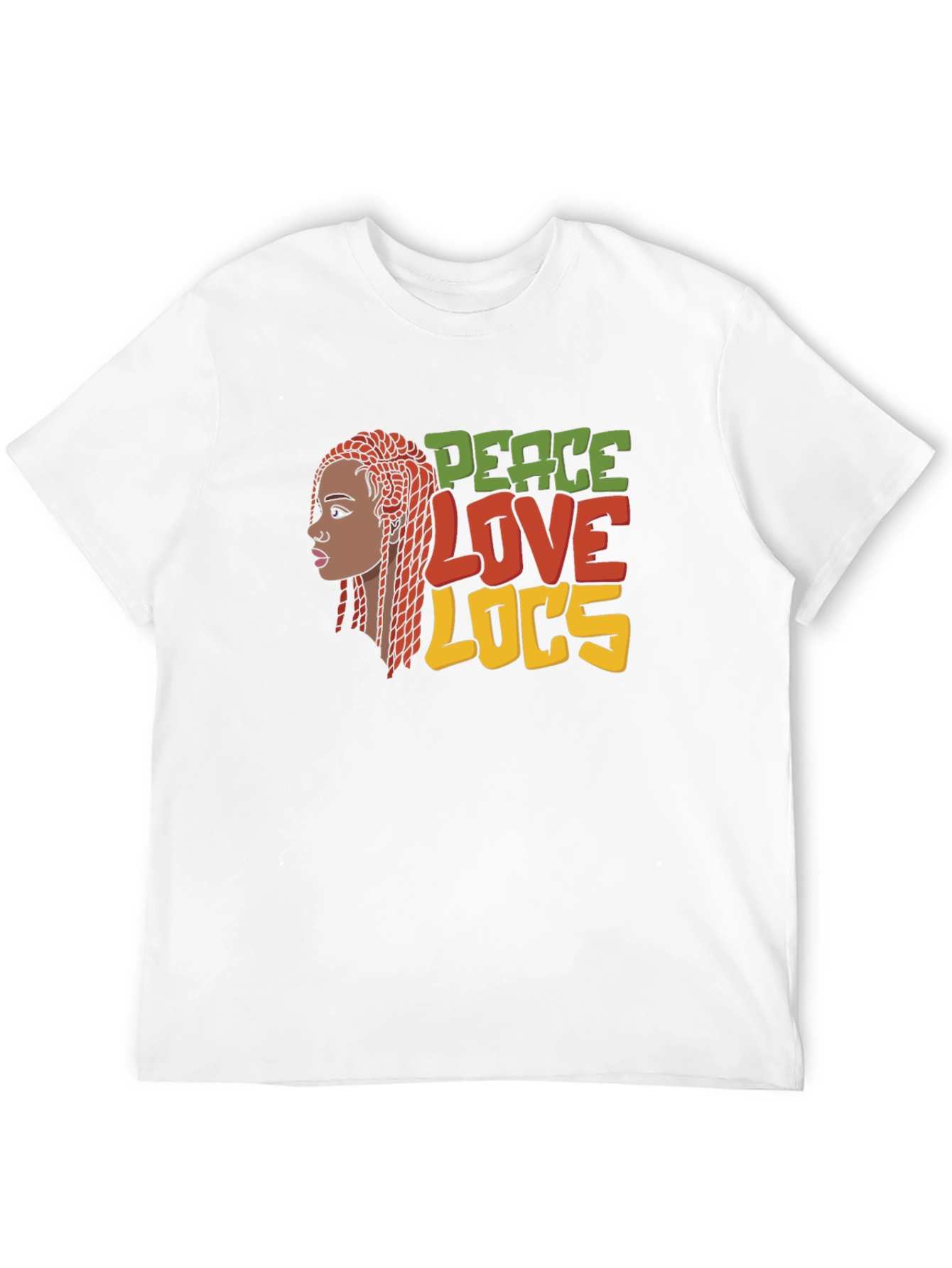Black Peace Love Locs T-Shirt - Black Graphic Tee view 12