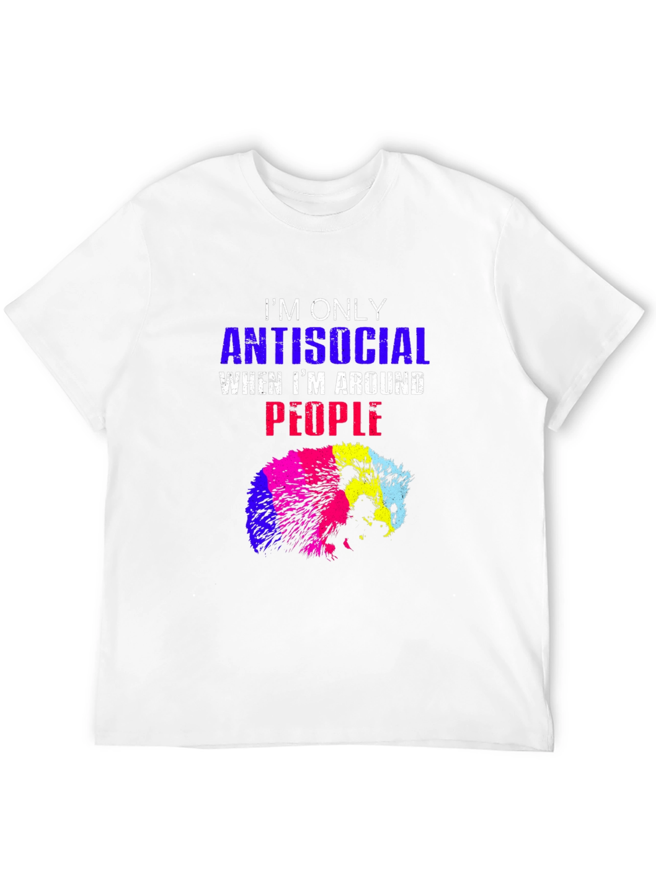 Black Antisocial Hedgehog Tee - Quirky Graphic T-Shirt view 12