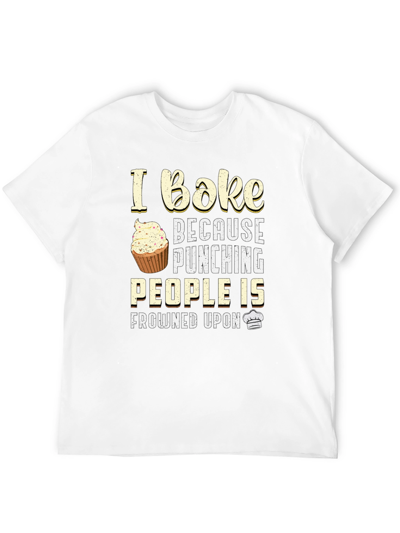 Black Funny Baker T-Shirt - I Bake Because Punching People Is Frowned Upon view 12