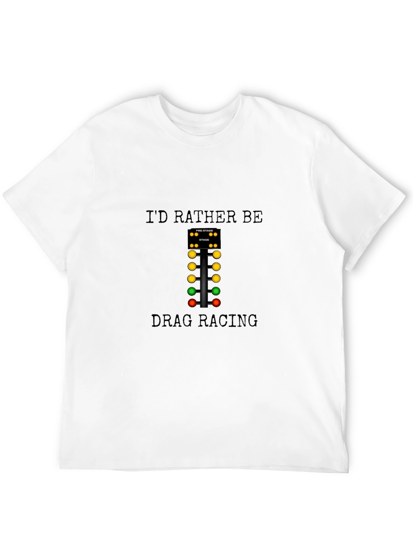 Black Drag Racing Lights Black T-Shirt view 12