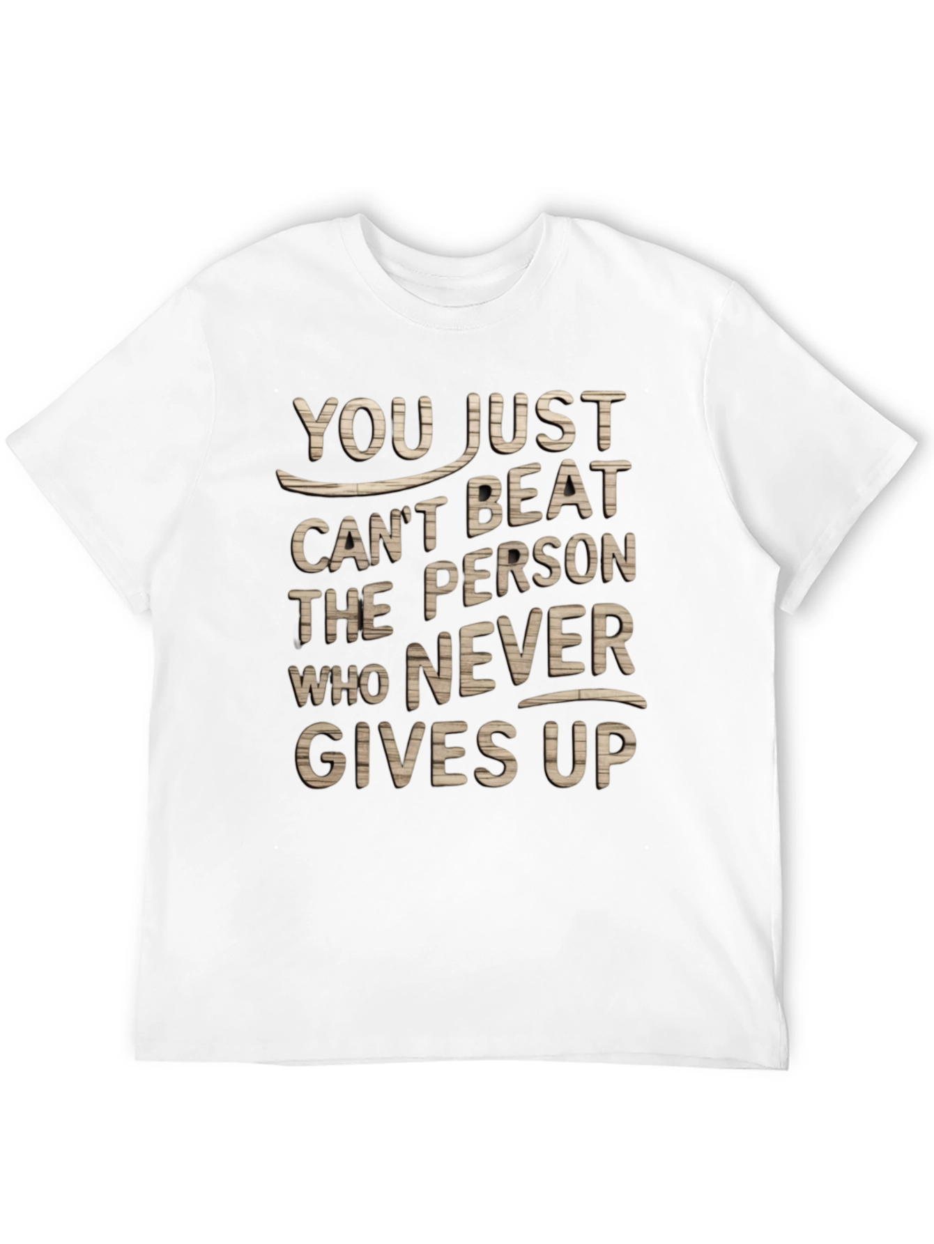 Black Never Give Up Motivational Graphic T-Shirt view 12