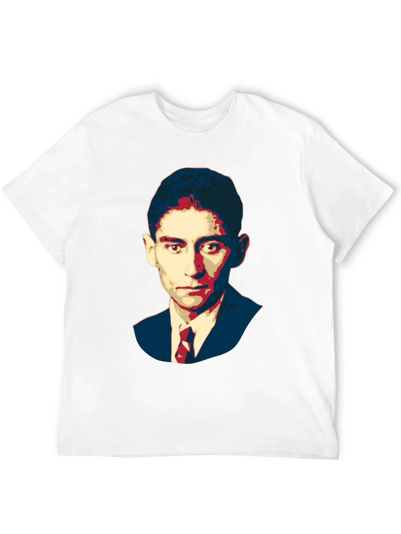 Black Kafka Portrait Black T-Shirt - Literary Graphic Tee view 12