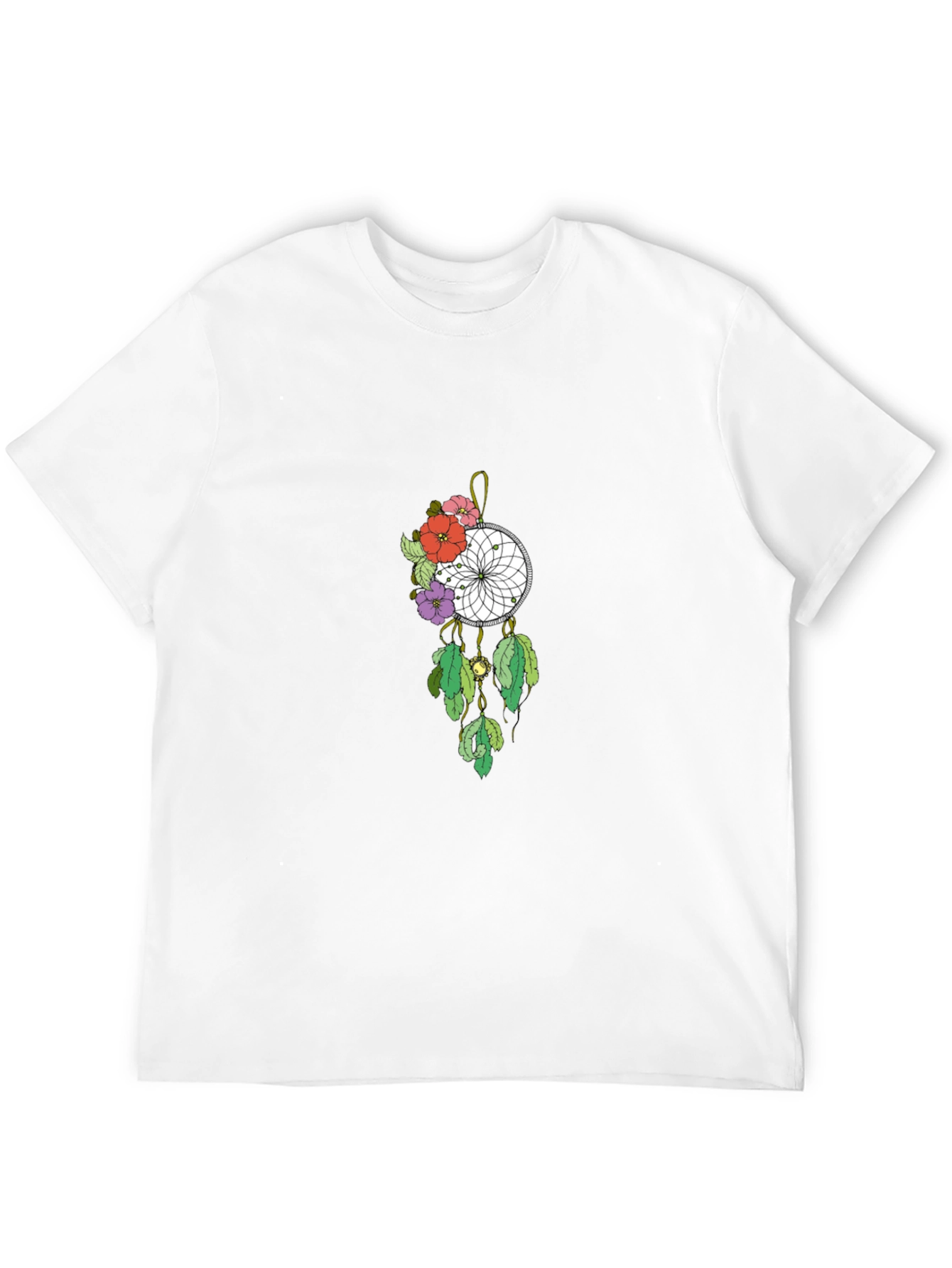 Black Dreamcatcher Floral T-Shirt - Black Cotton Tee view 12