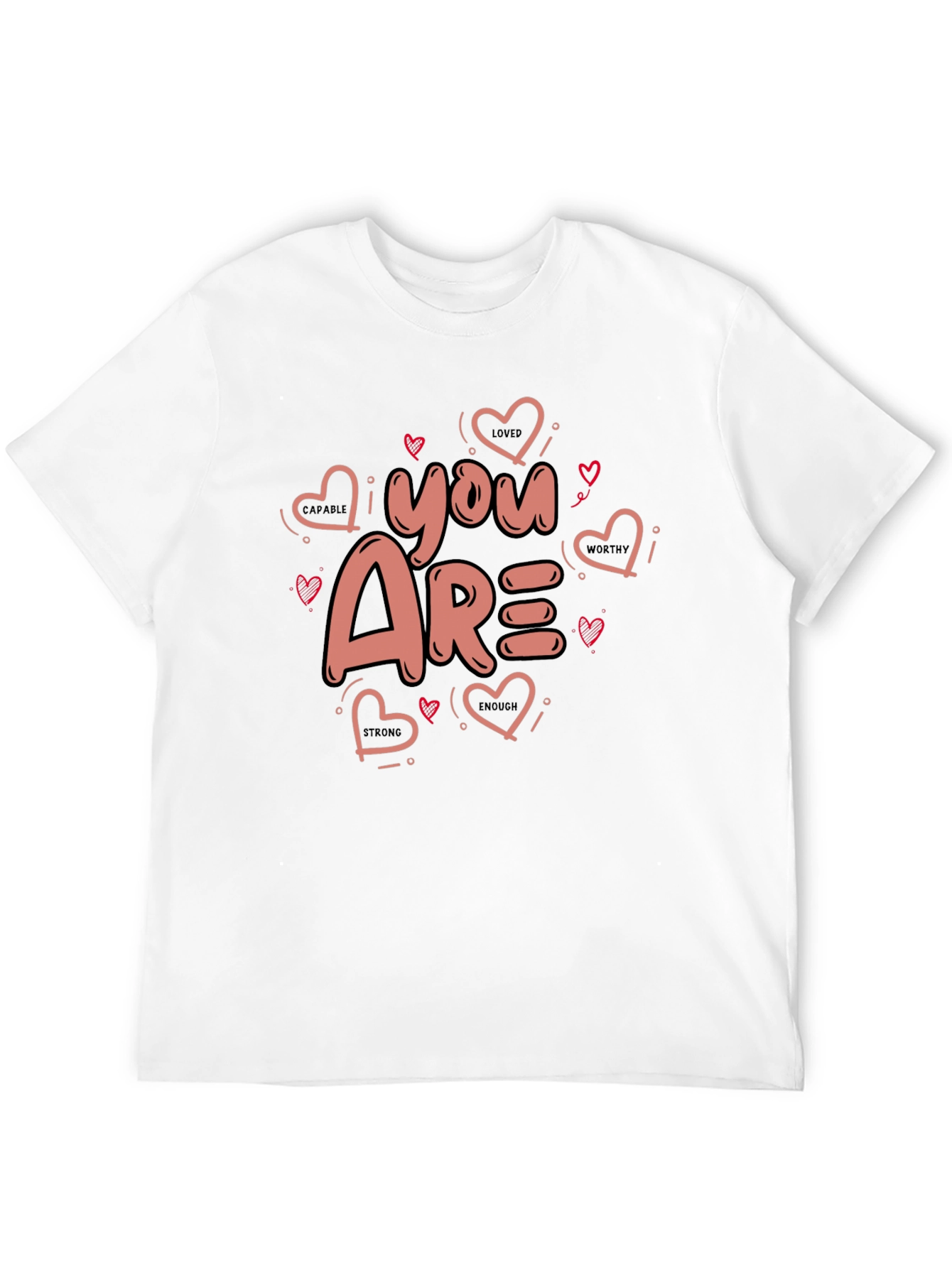 Black You Are Loved Valentines Black Graphic Tee view 12